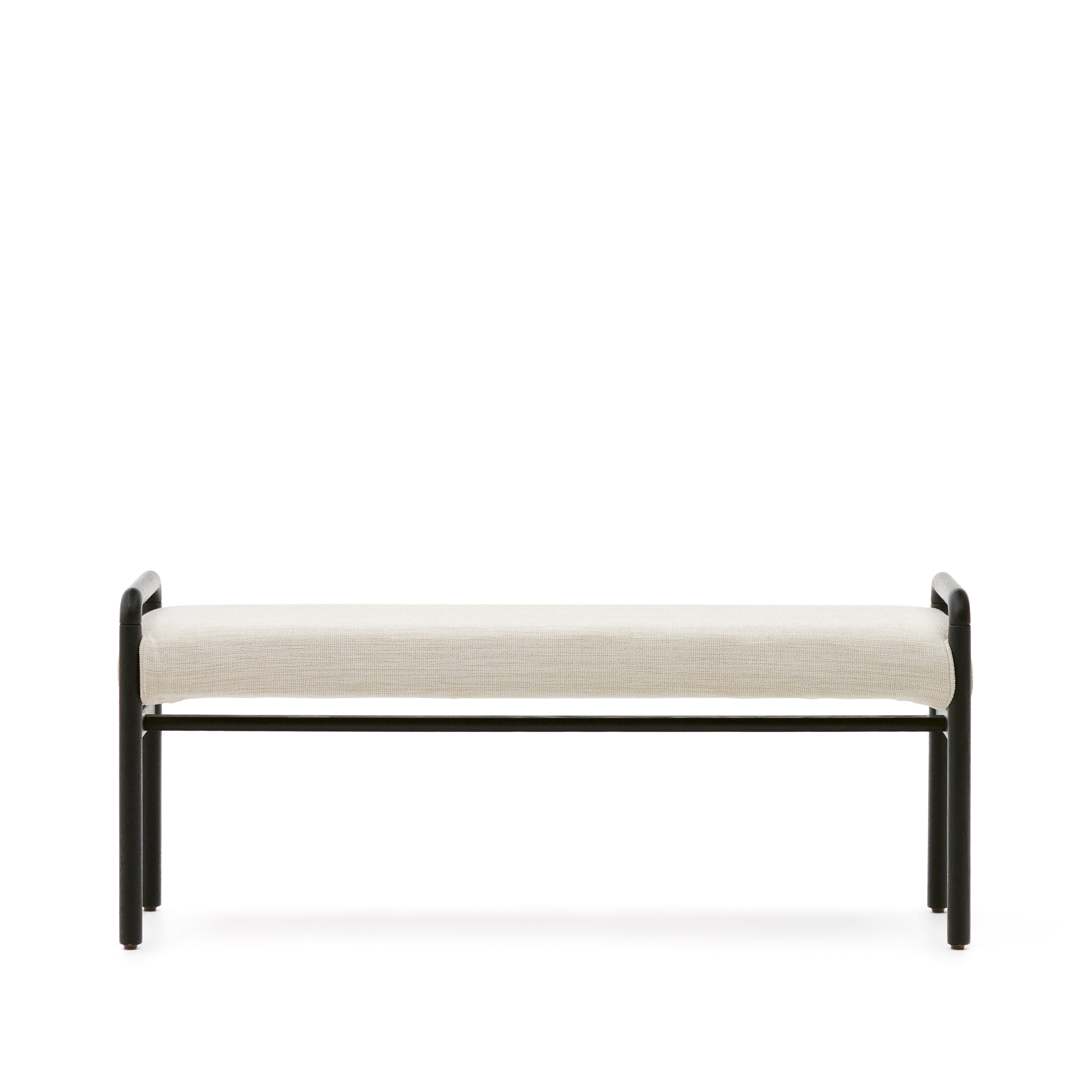 Macaret bench with removable cover solid oak wood with black finish 120 cm FSC Mix Credit - Product Image