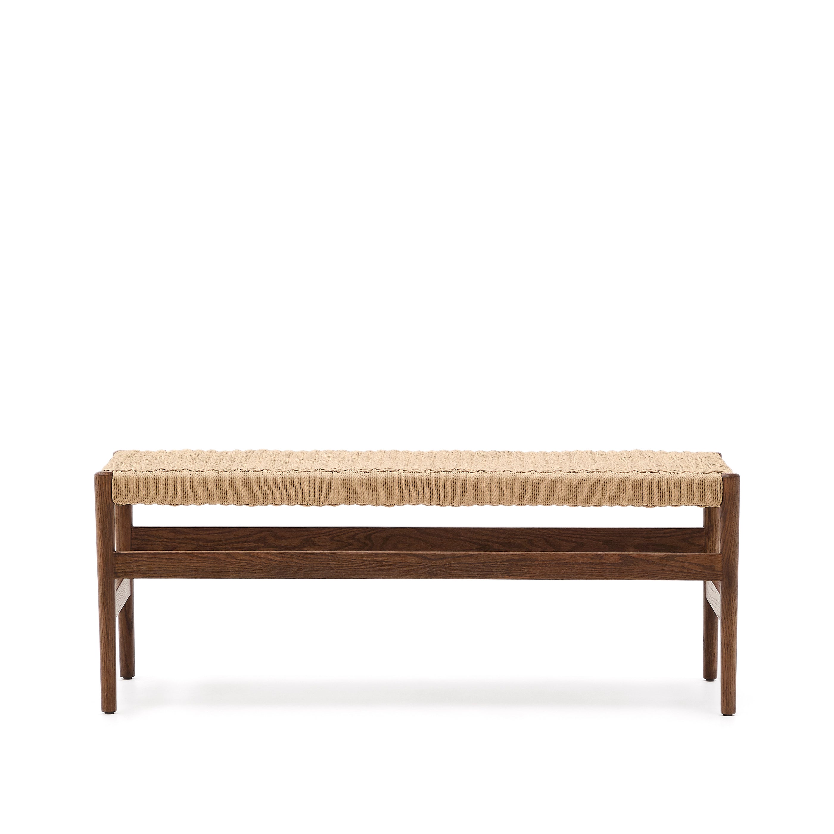 Zaide pad, szilárd tölgyfa szerkezettel, dió befejezéssel és kötél ülőkével, 120 cm, 100% FSC