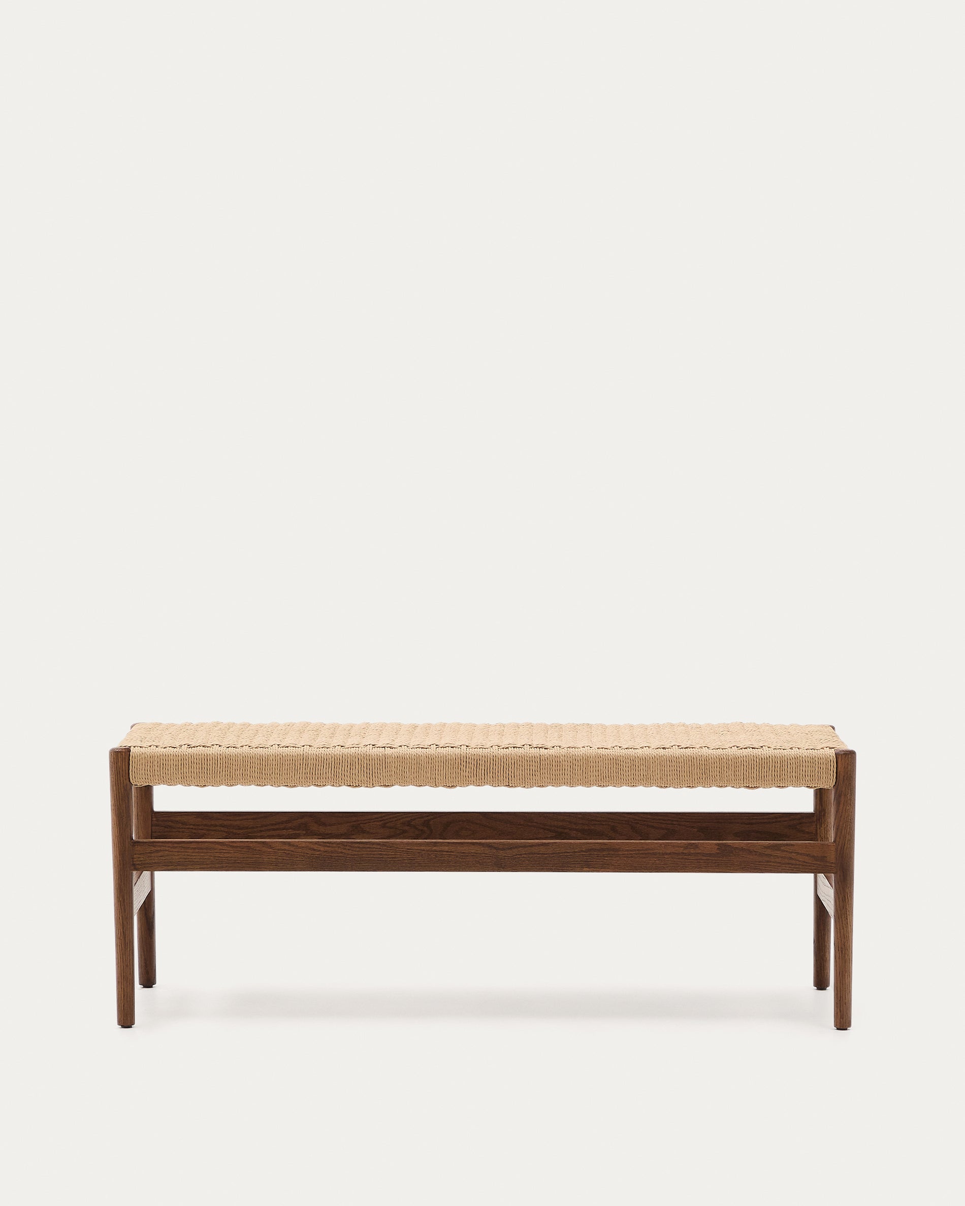 Zaide pad, szilárd tölgyfa szerkezettel, dió befejezéssel és kötél ülőkével, 120 cm, 100% FSC