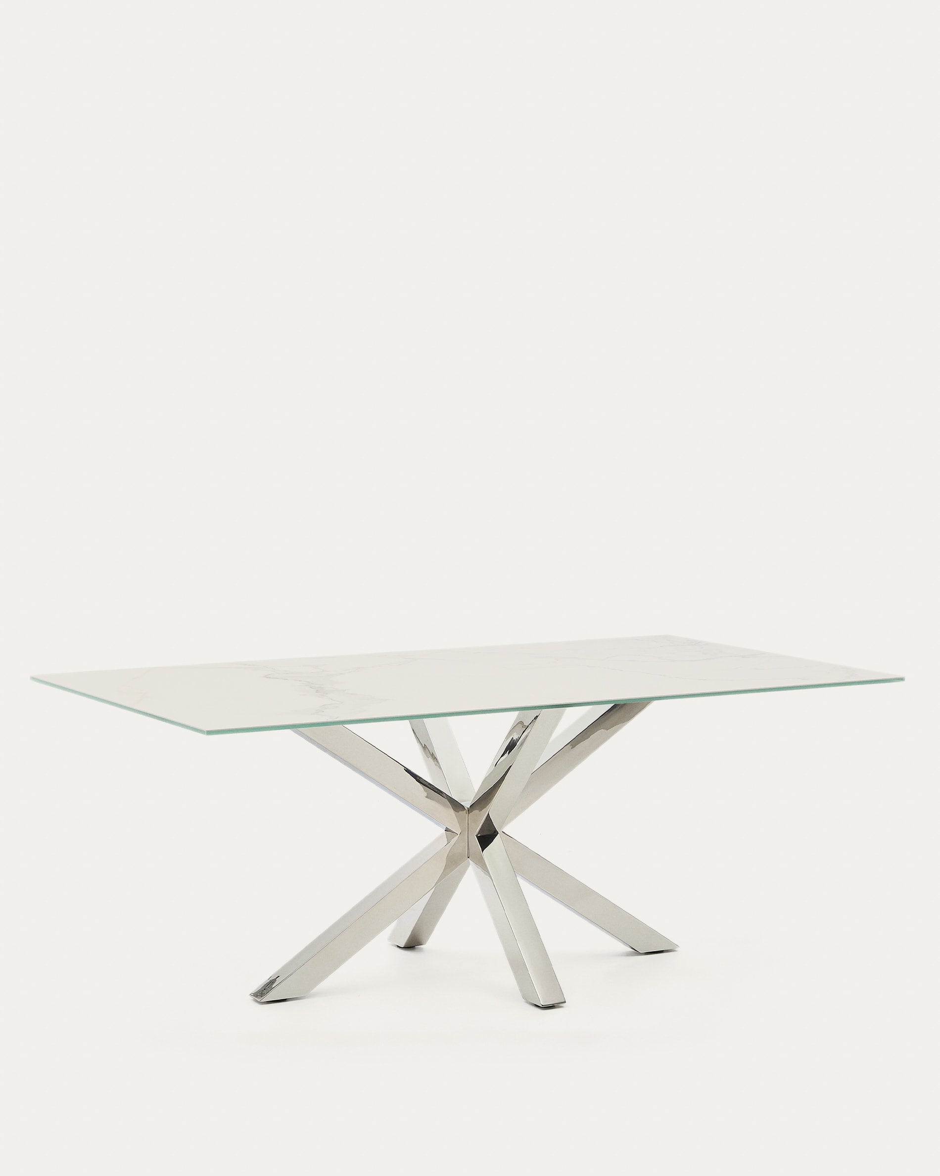 Argo asztal vas moha porcelánból és rozsdamentes acél lábakkal, 200 x 100 cm