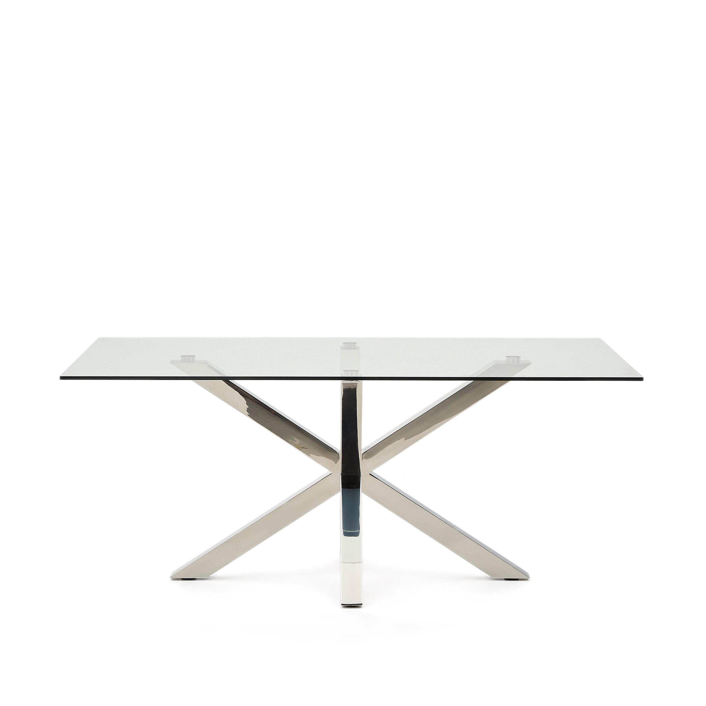 Argo glass table with stainless steel legs 180 x 100 cm - Product Image