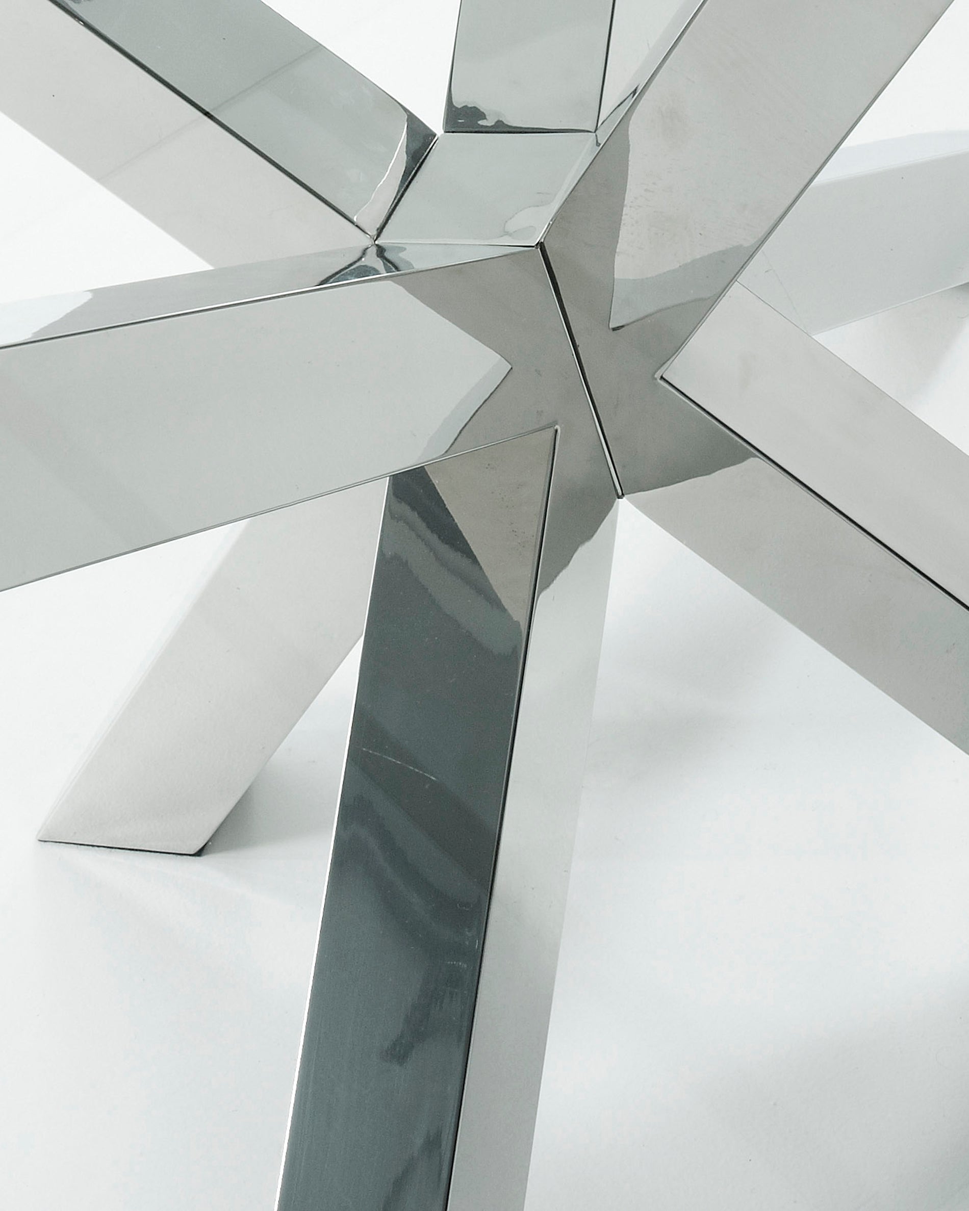 Argo glass table with stainless steel legs 180 x 100 cm - Detail