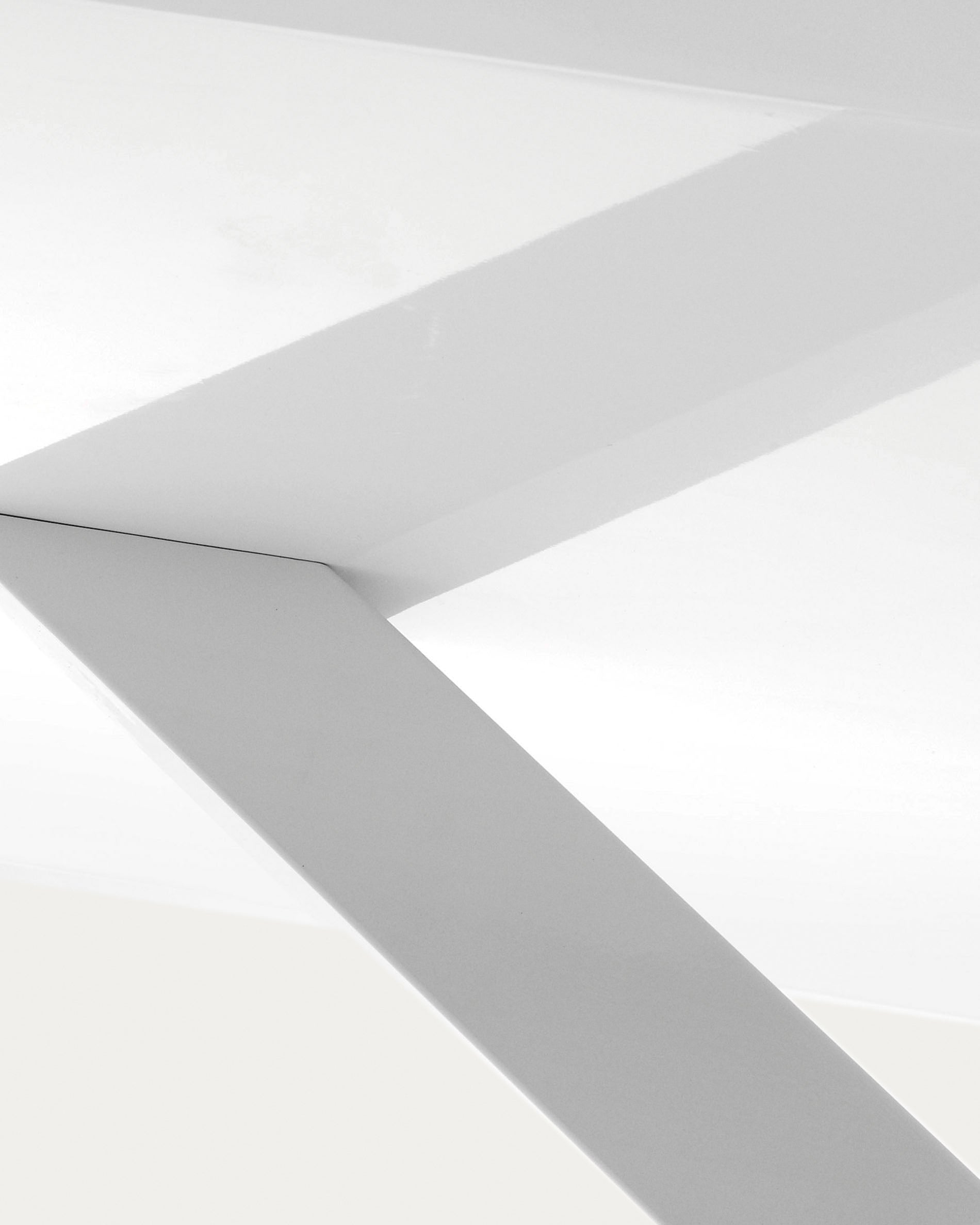 Argo table in melamine with white finish and steel legs with white finish 200 x 100 cm - Detail