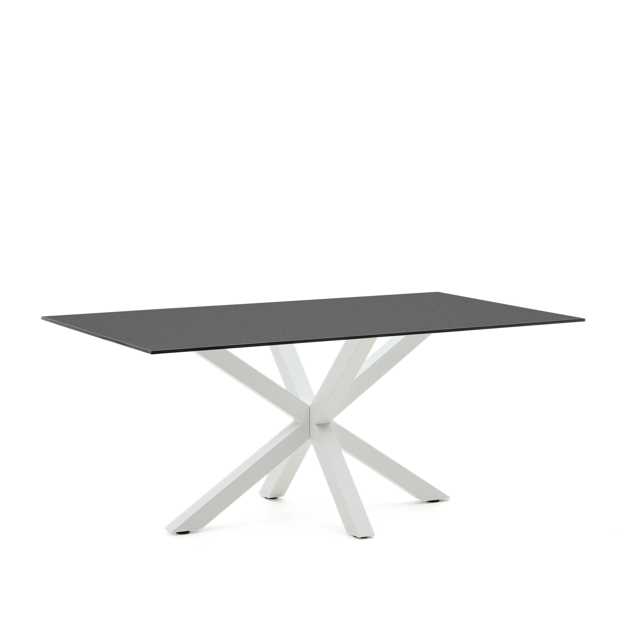 Argo asztal 180x100 cm, epoxi fehér és fekete üveg