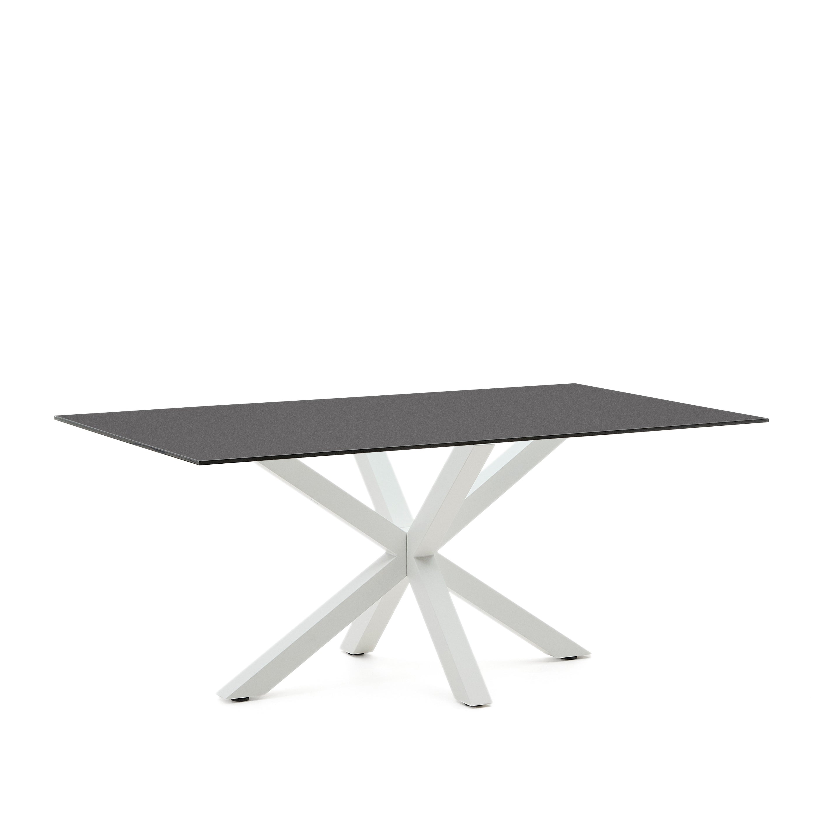 Argo asztal 180x100 cm, epoxi fehér és fekete üveg