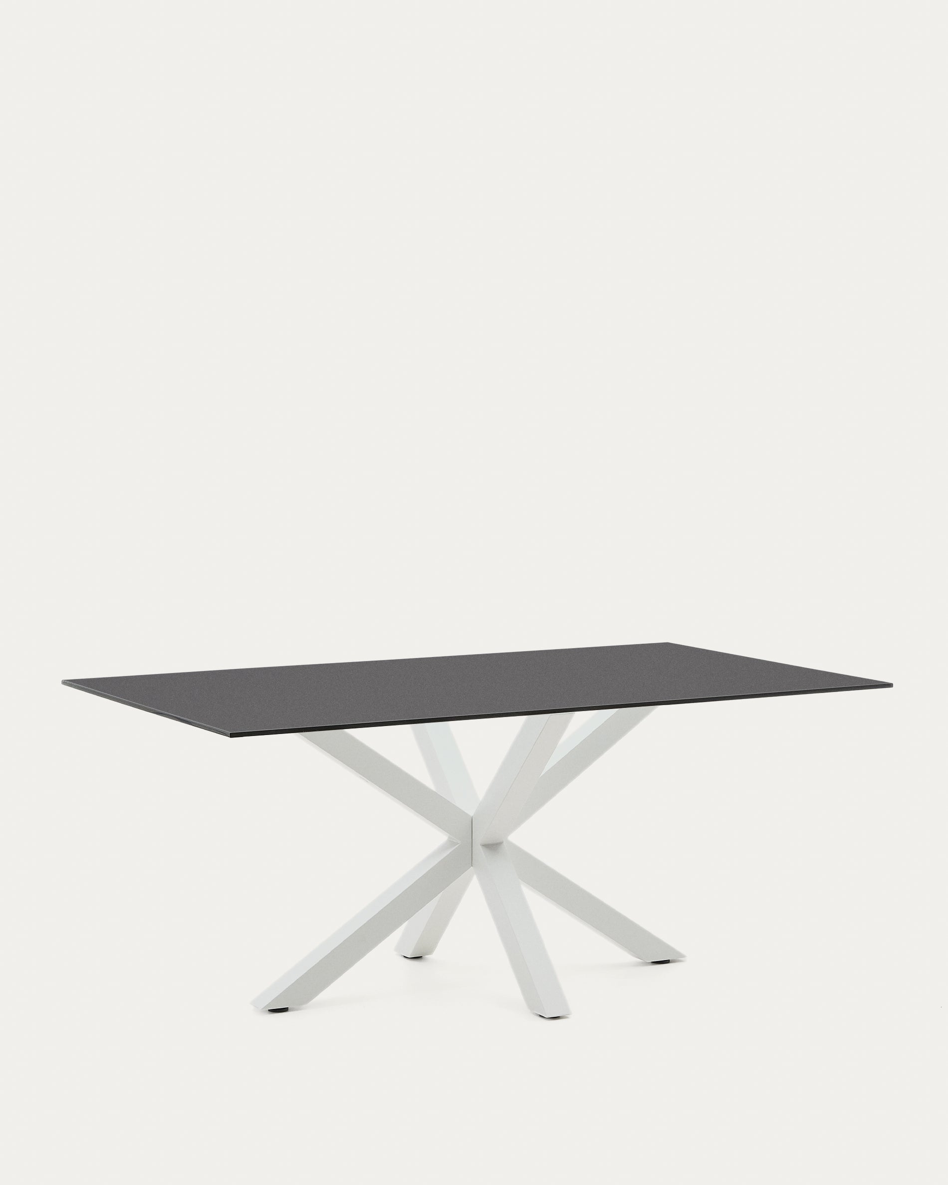 Argo asztal 180x100 cm, epoxi fehér és fekete üveg