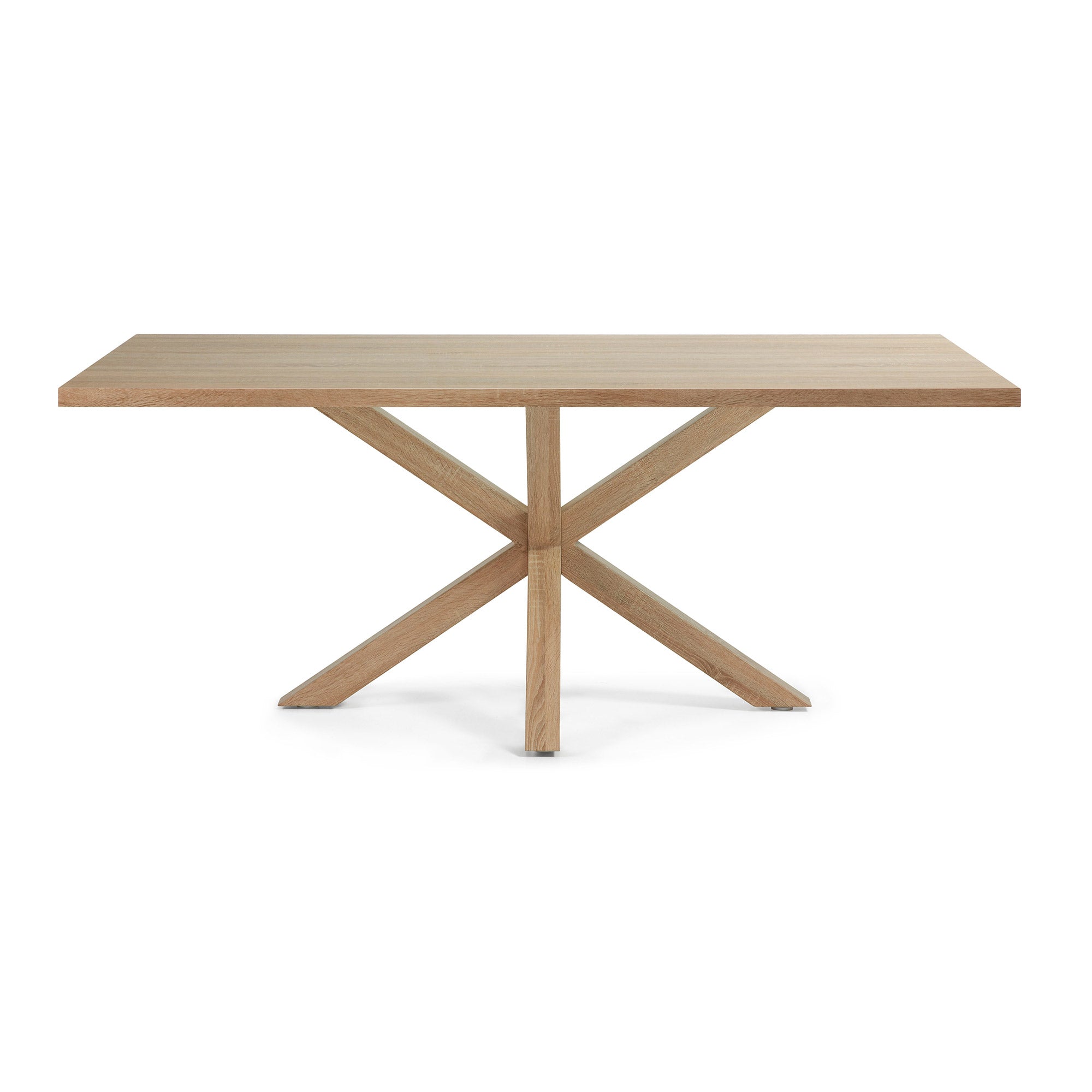 Argo table in melamine with natural finish and wood-effect steel legs 200 x 100 cm - Product Image