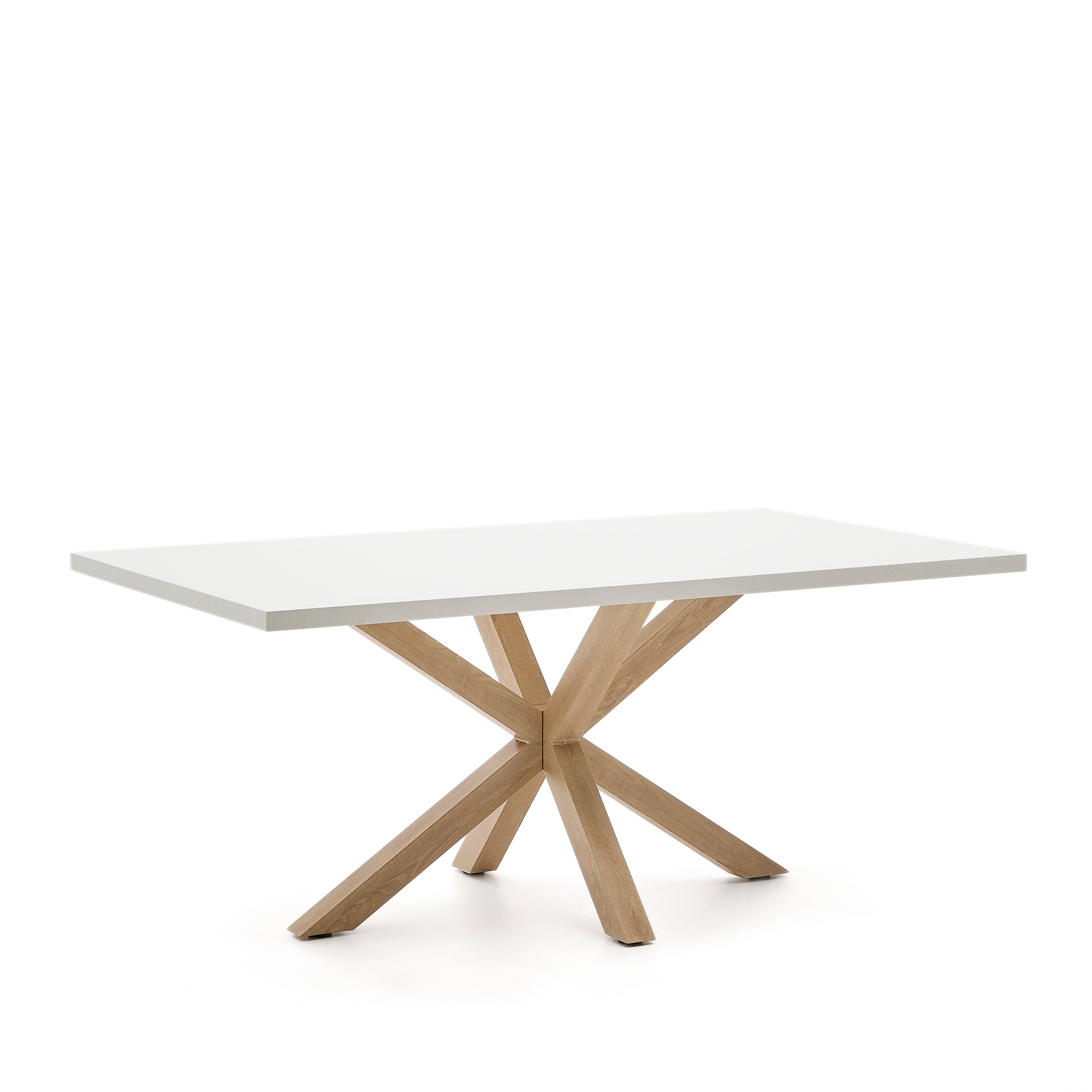 Argo table in melamine with white finish and wood-effect steel legs 180 x 100 cm - Product Image