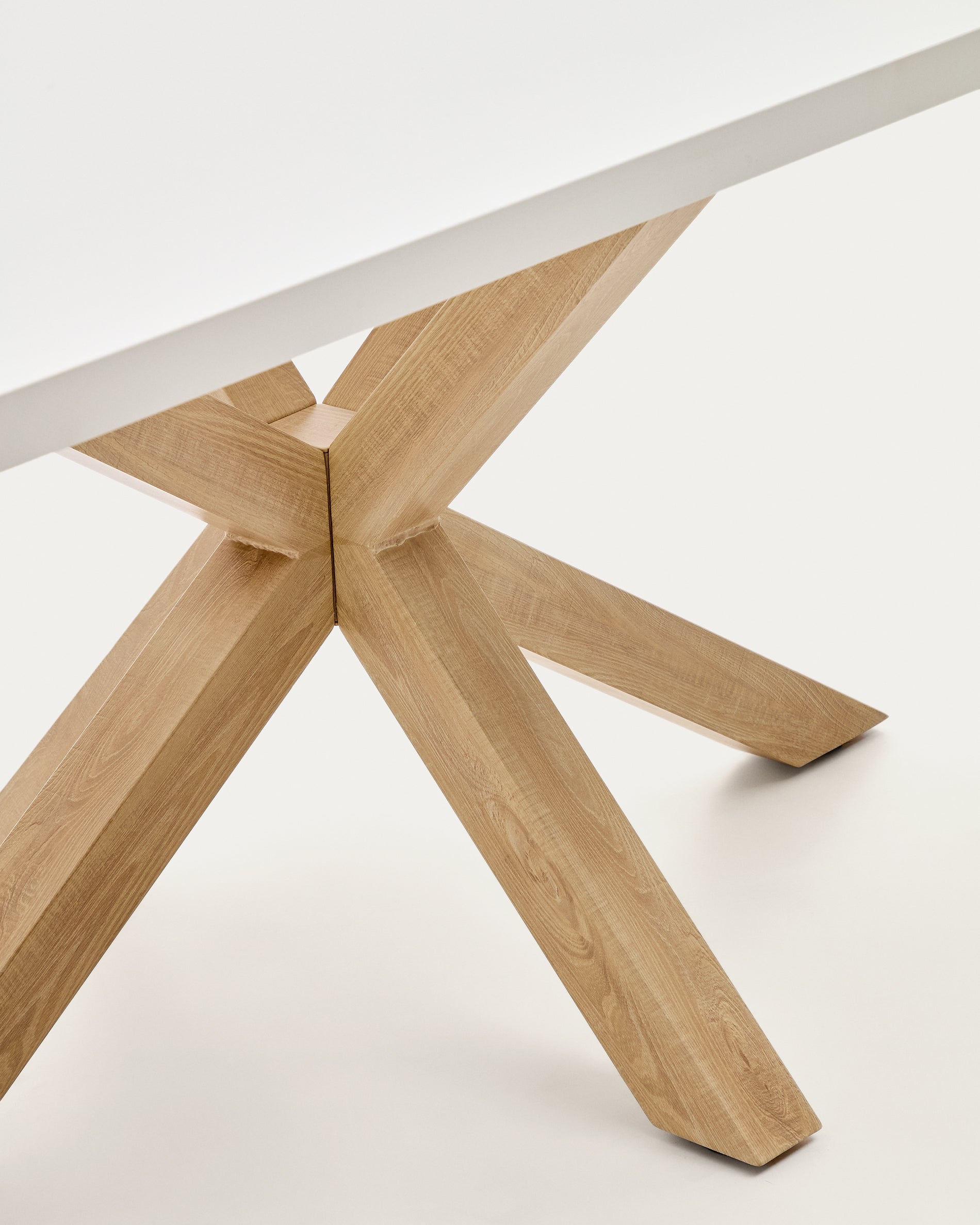 Argo table in melamine with white finish and wood-effect steel legs 180 x 100 cm - Detail