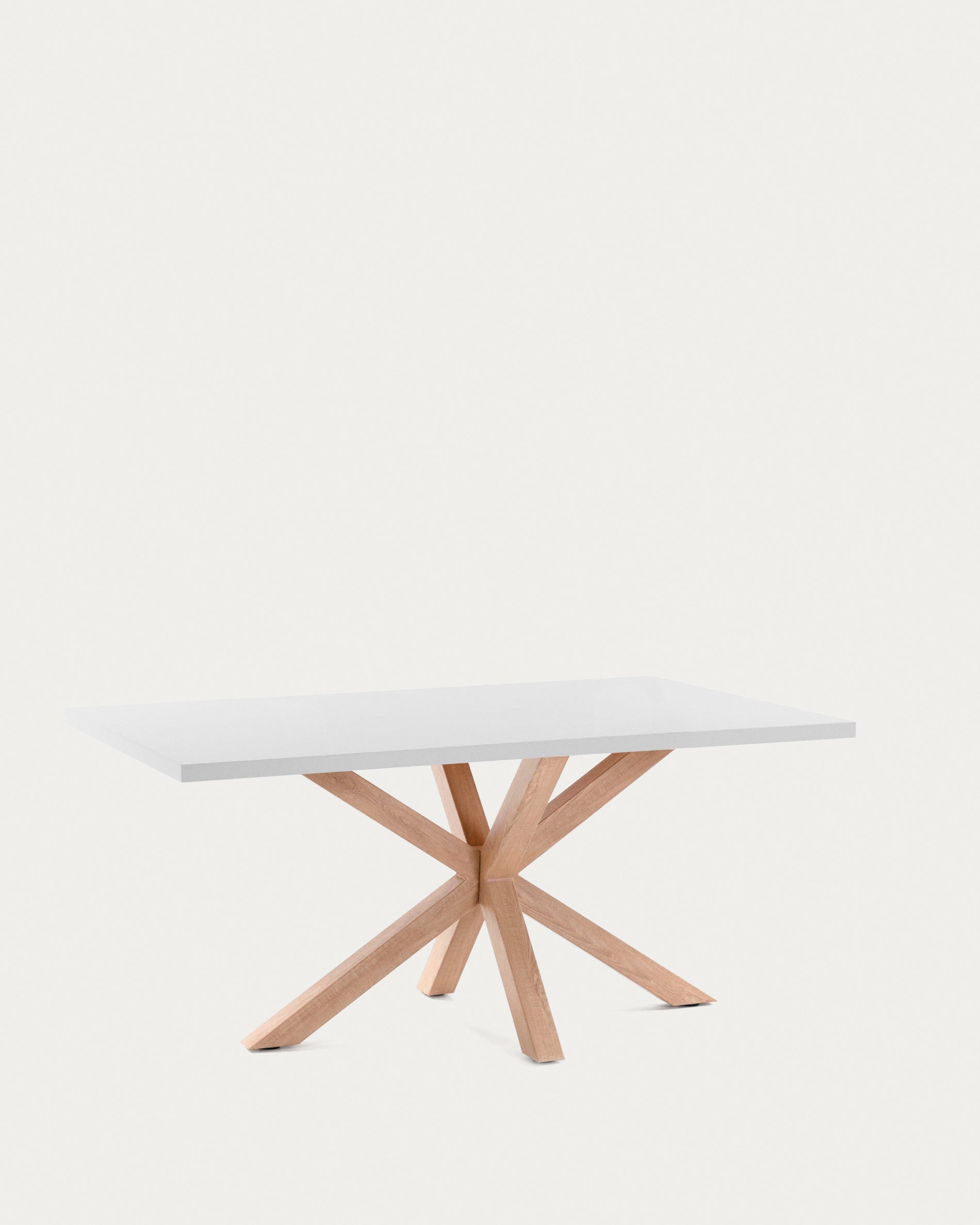 Argo table in melamine with white finish and wood-effect steel legs 180 x 100 cm - Product View