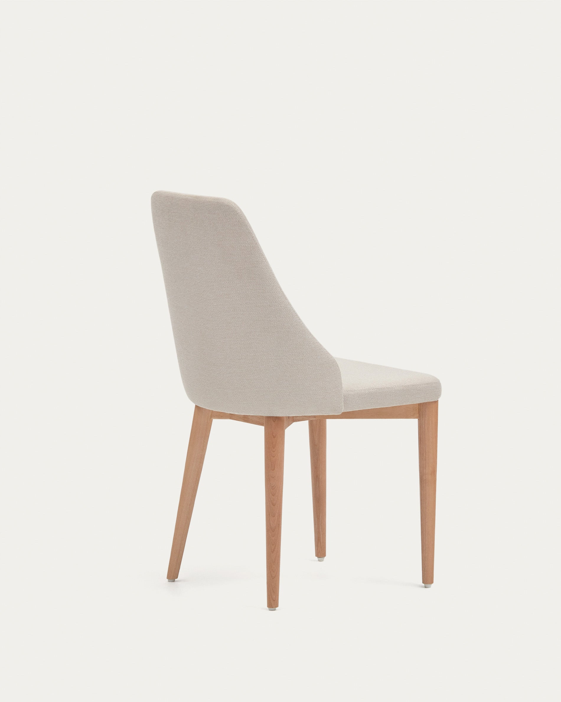 Rosie chair in beige chenille with solid ash wood legs in a natural finish - Product View