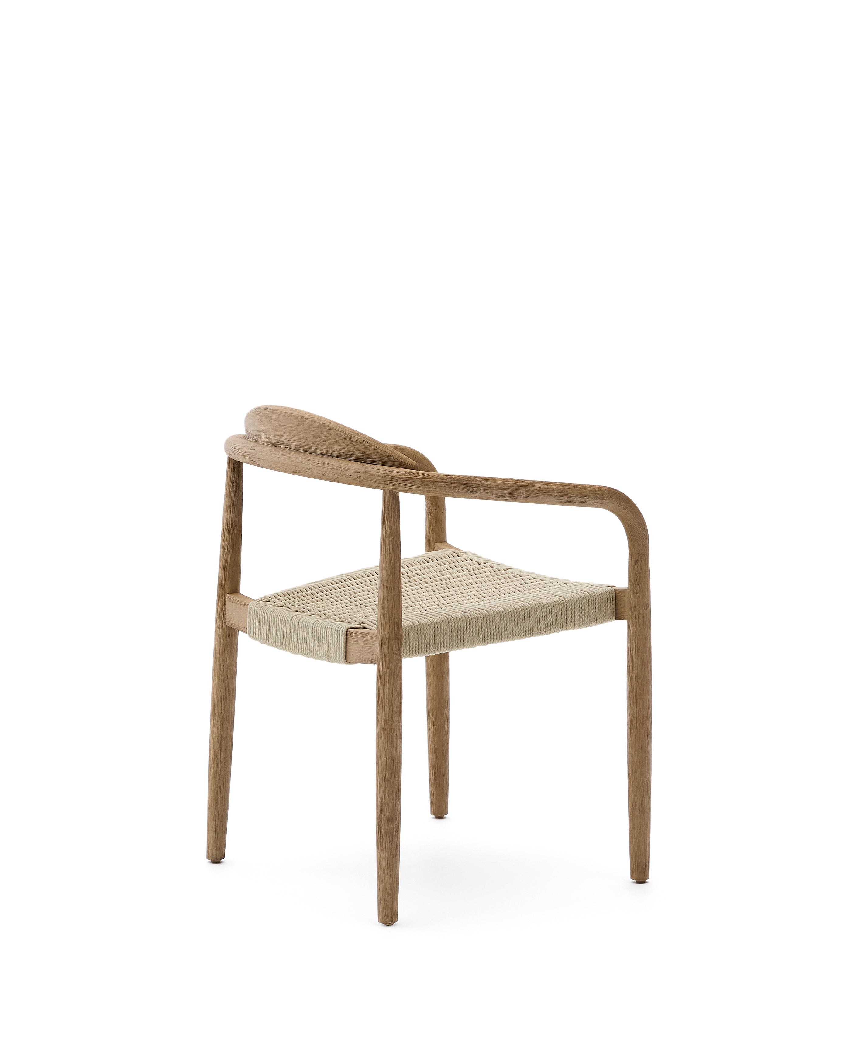 Nina stackable chair made of FSC 100% solid acacia wood and ecru rope cord - Product Image