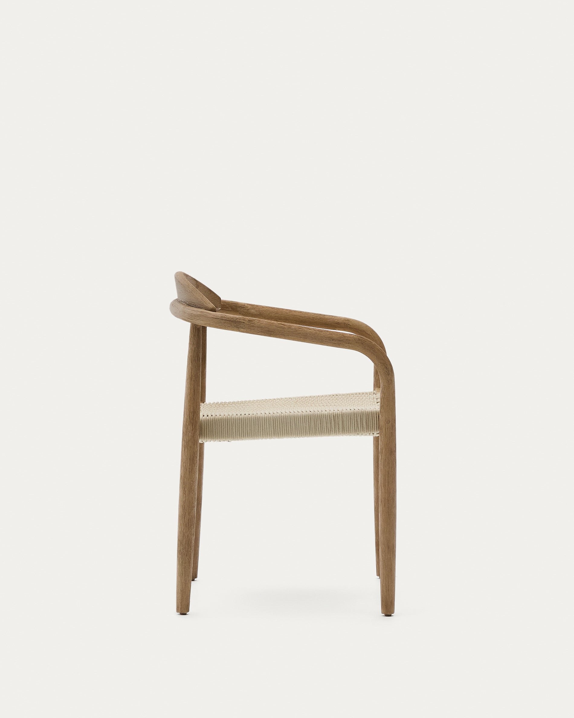 Nina stackable chair made of FSC 100% solid acacia wood and ecru rope cord - Product View