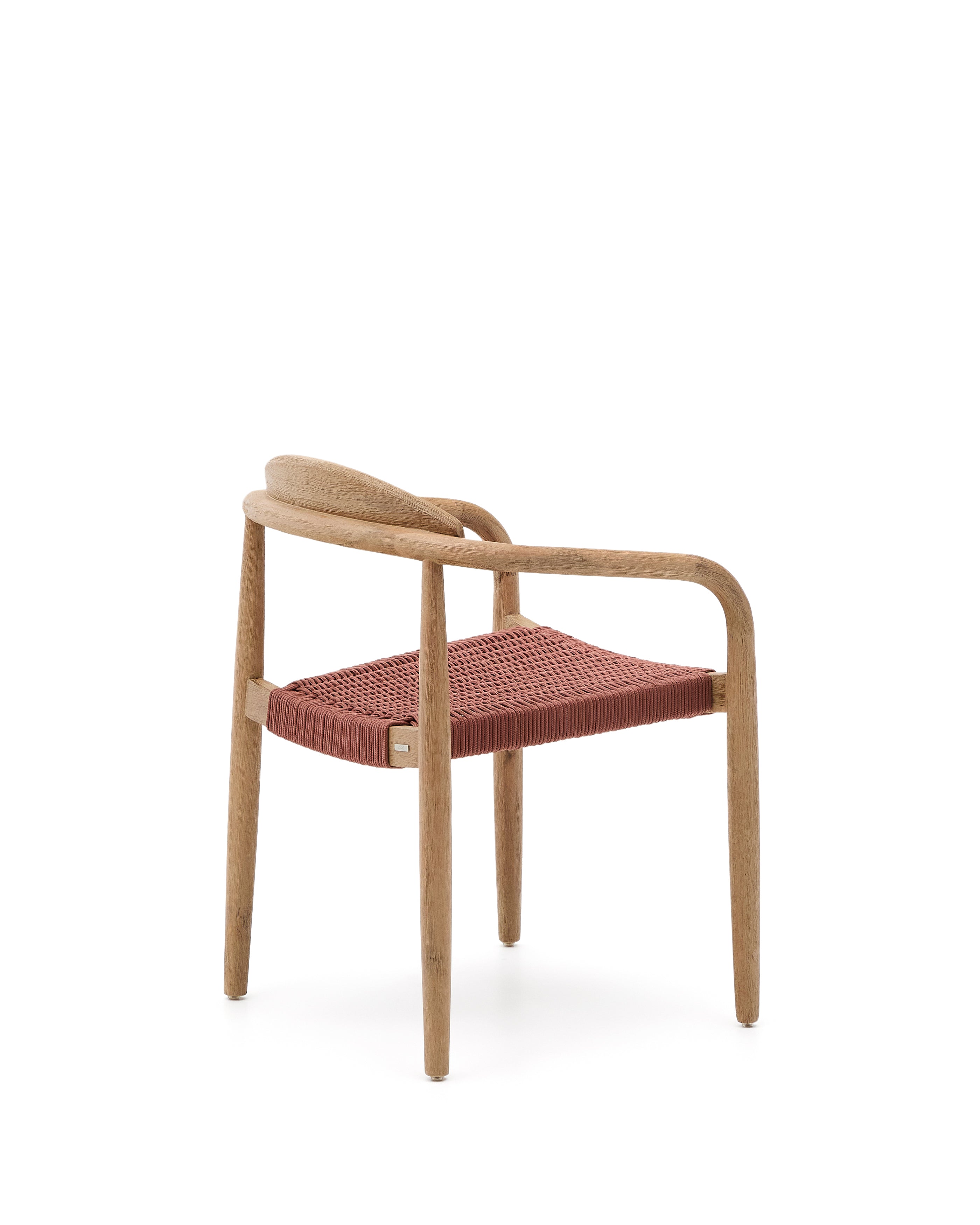 Nina stackable chair in solid acacia wood and terracotta rope seat FSC 100% - Product Image