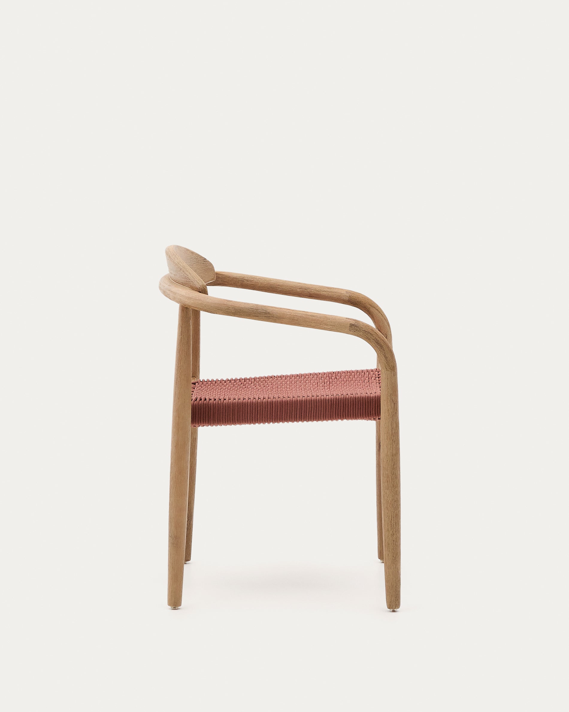Nina stackable chair in solid acacia wood and terracotta rope seat FSC 100% - Product View