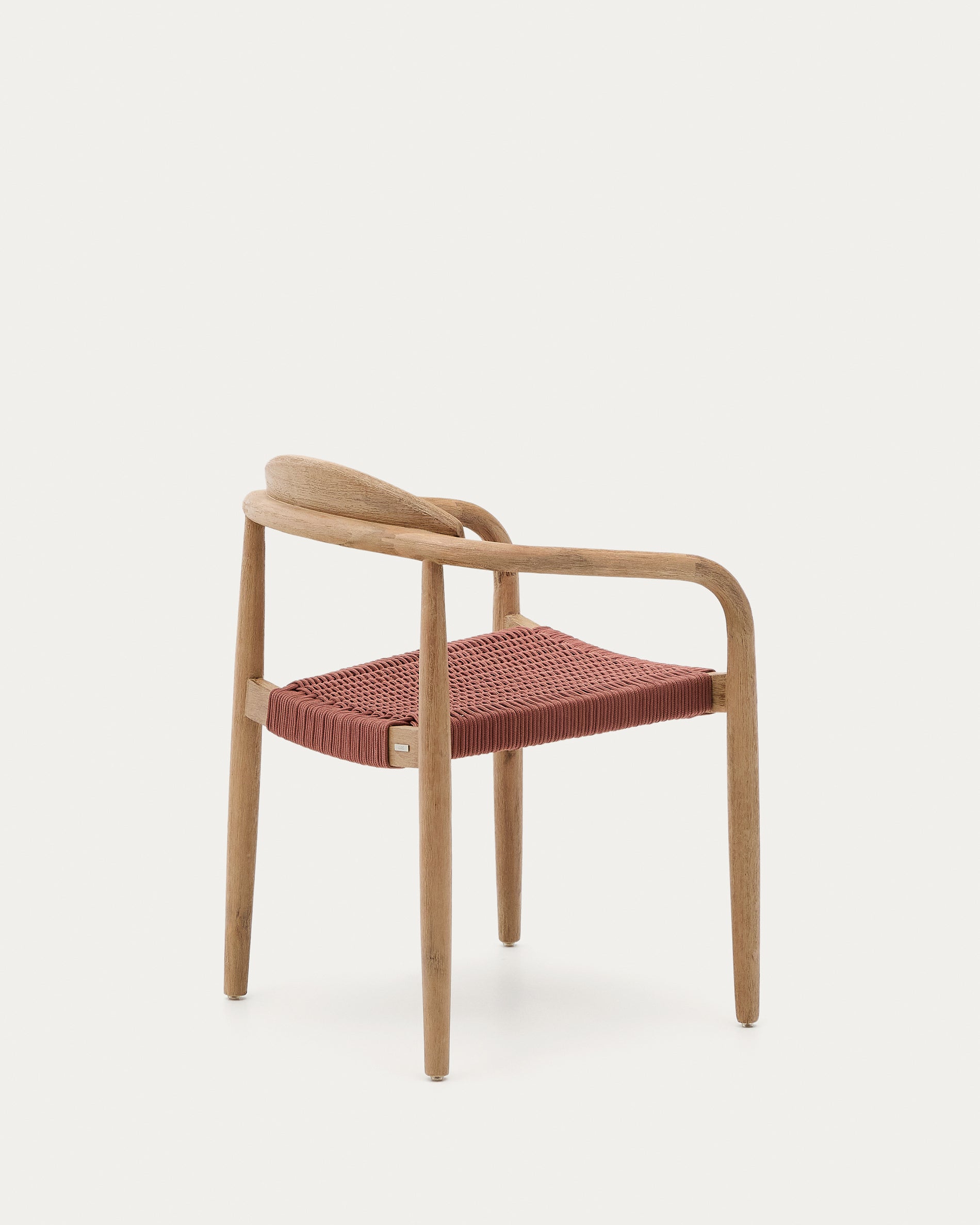 Nina stackable chair in solid acacia wood and terracotta rope seat FSC 100% - Product View