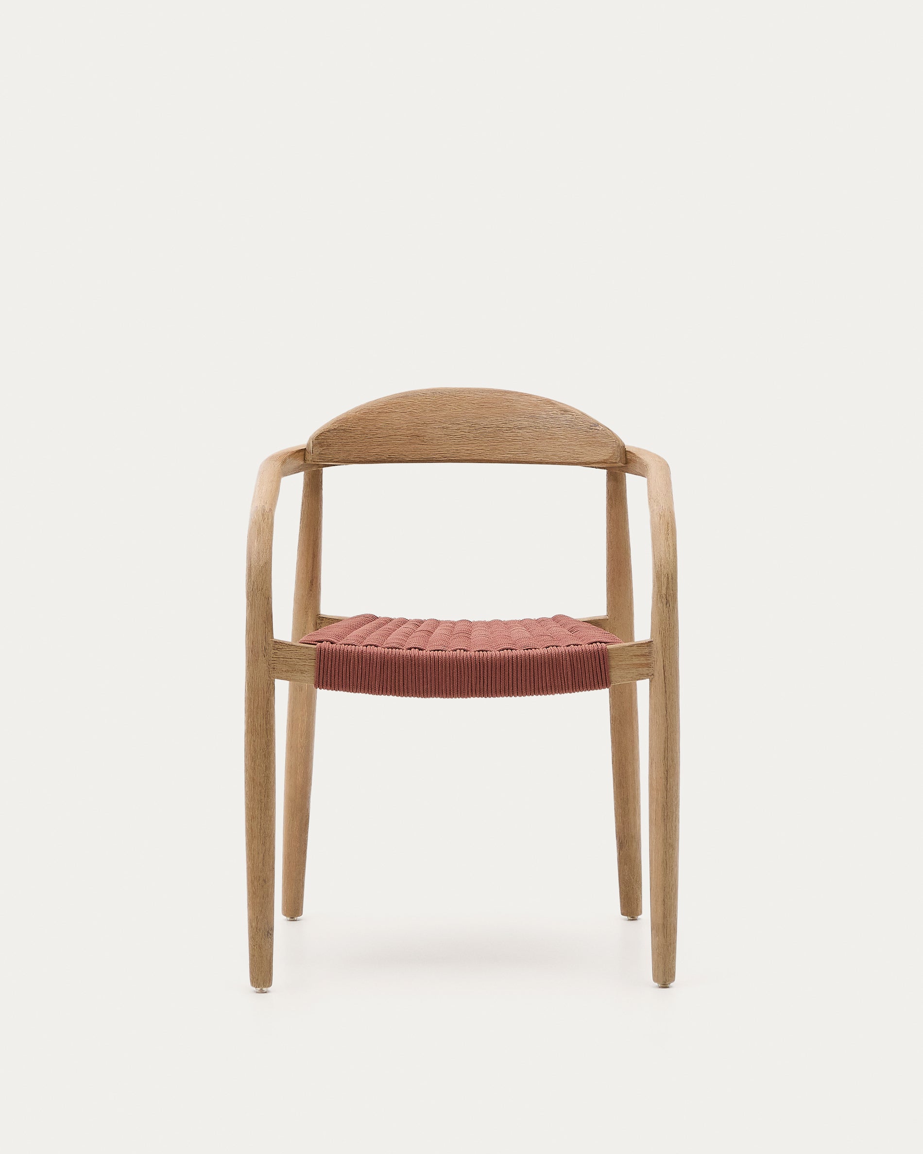 Nina stackable chair in solid acacia wood and terracotta rope seat FSC 100% - Product View