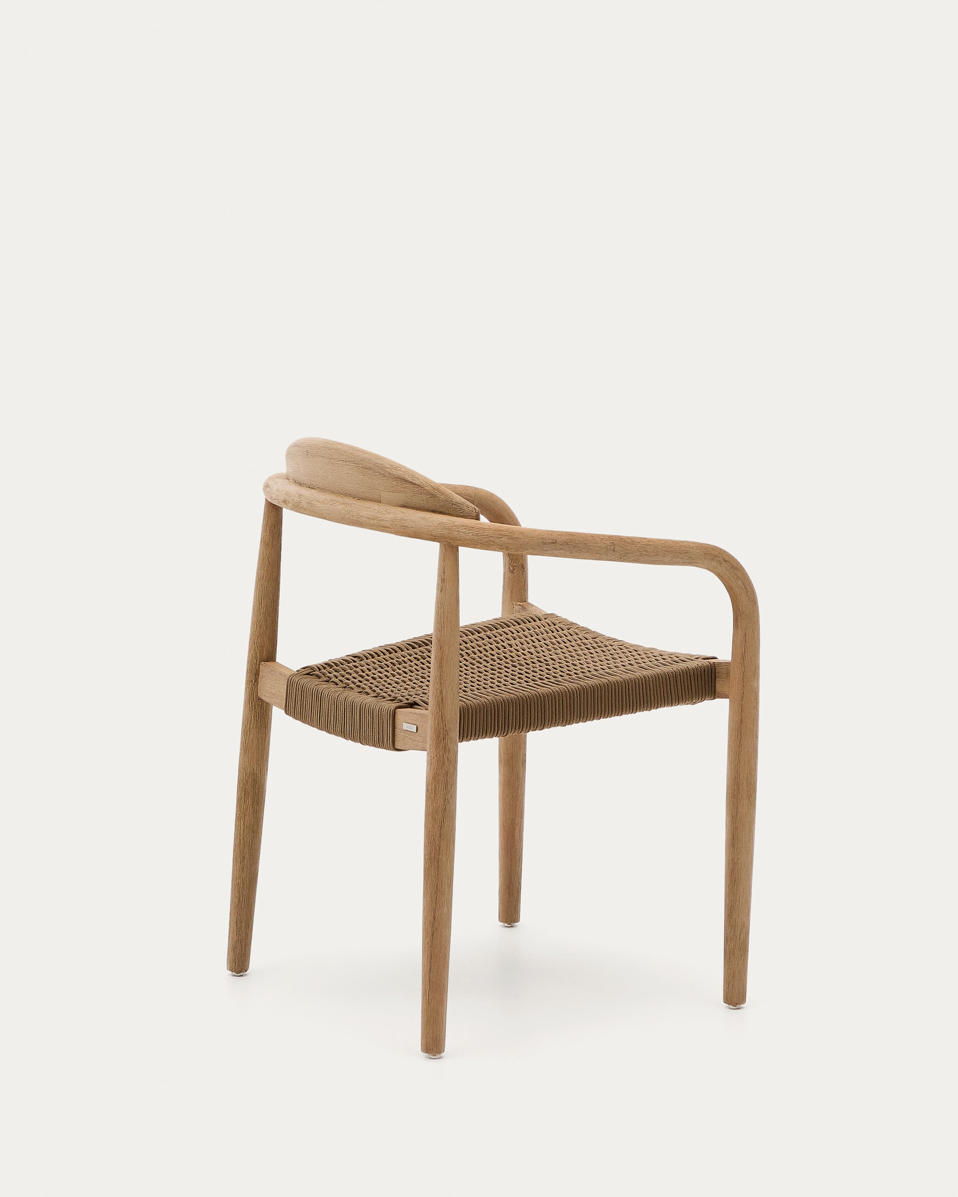 Nina stackable chair in solid acacia wood and beige rope seat FSC 100% - Product View