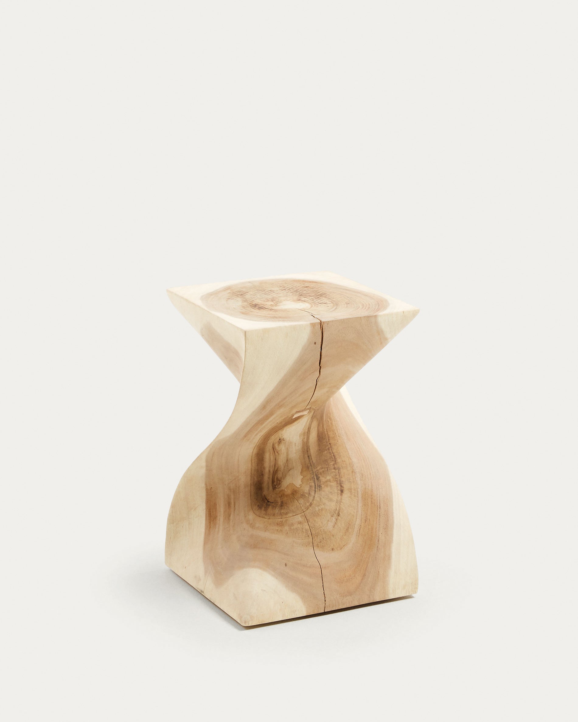 Hakon solid rain tree wood side table, 30 x 30 cm - Product View
