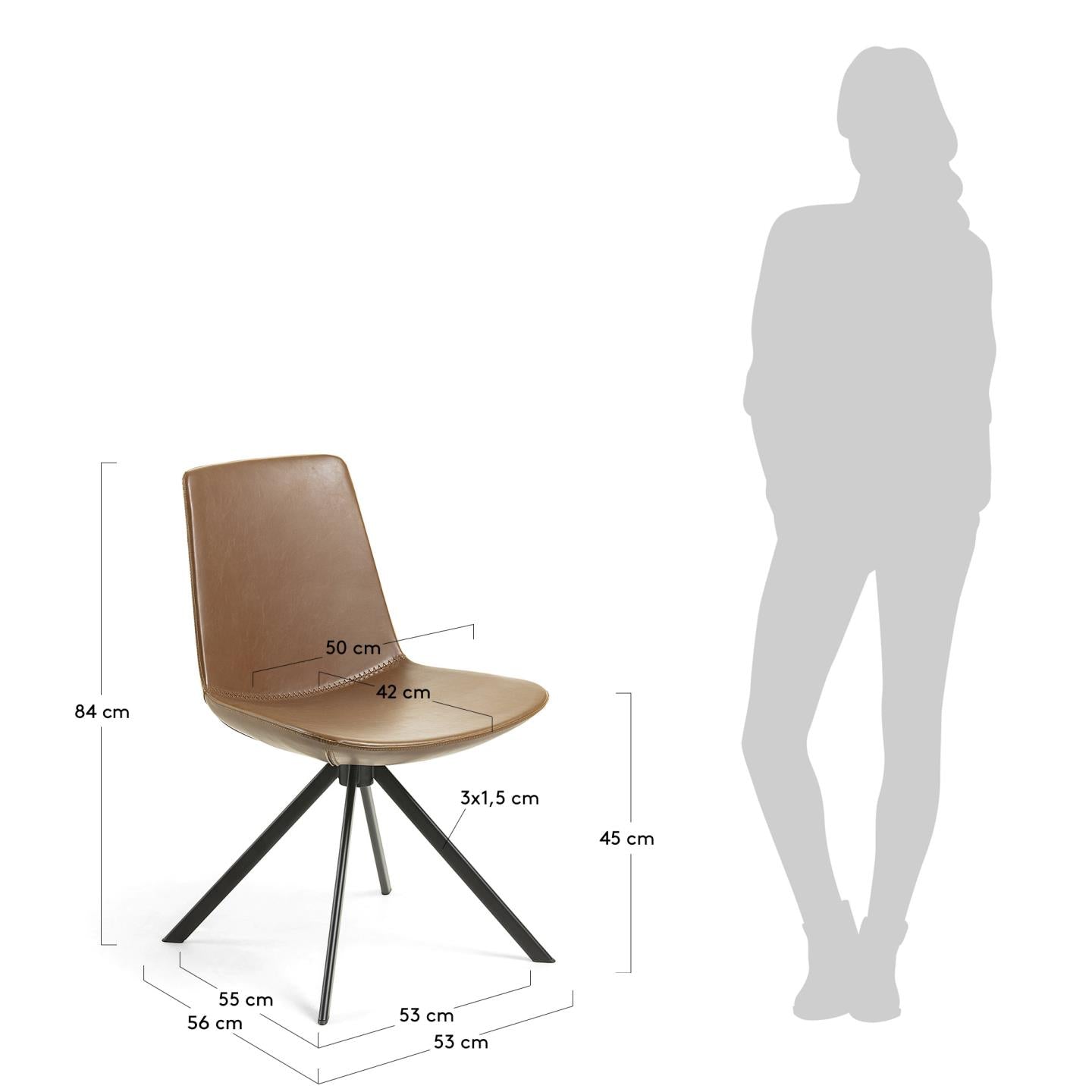 Zeva chair brown - Measurements
