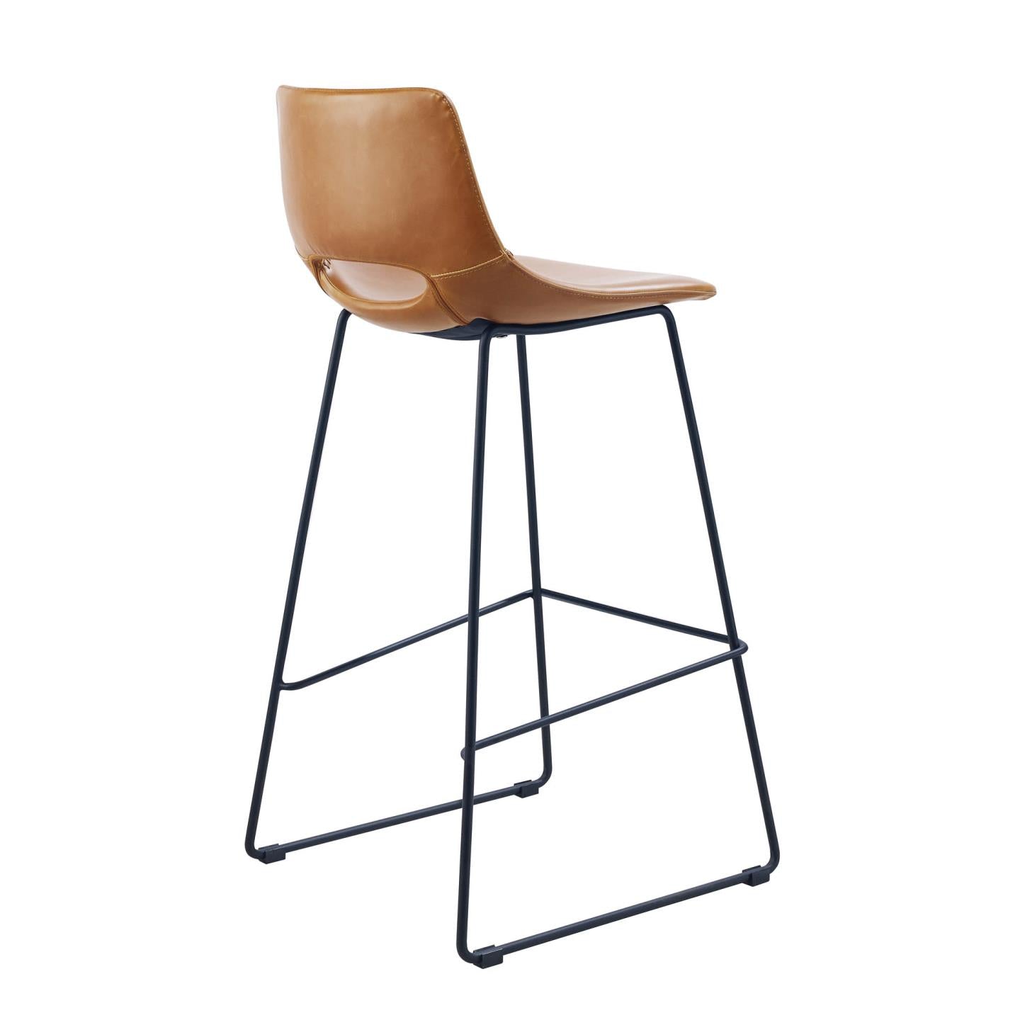 Brown synthetic leather Zahara barstool height 76 cm - Product Image