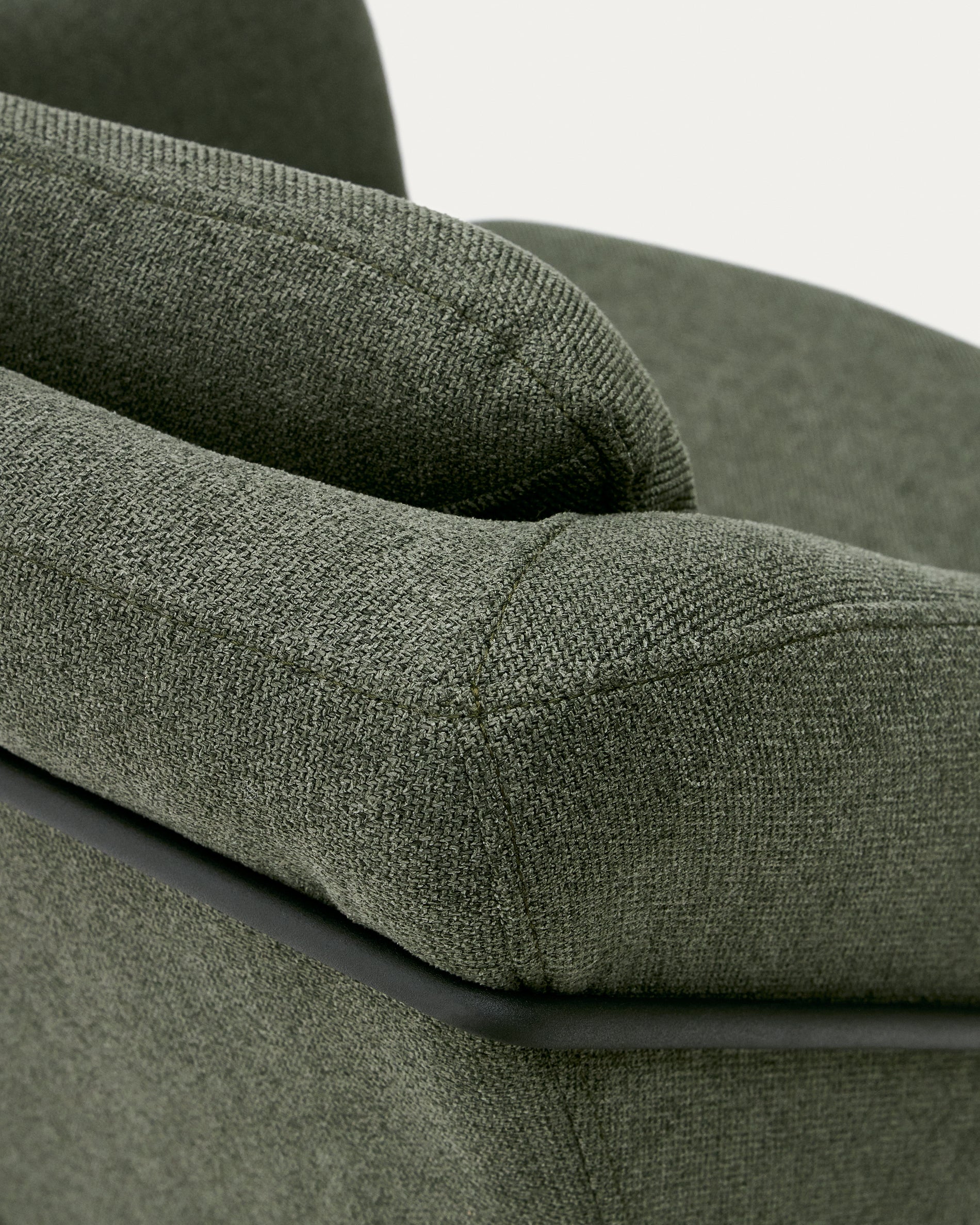 Brida armchair in green and steel legs with black finish - Detail