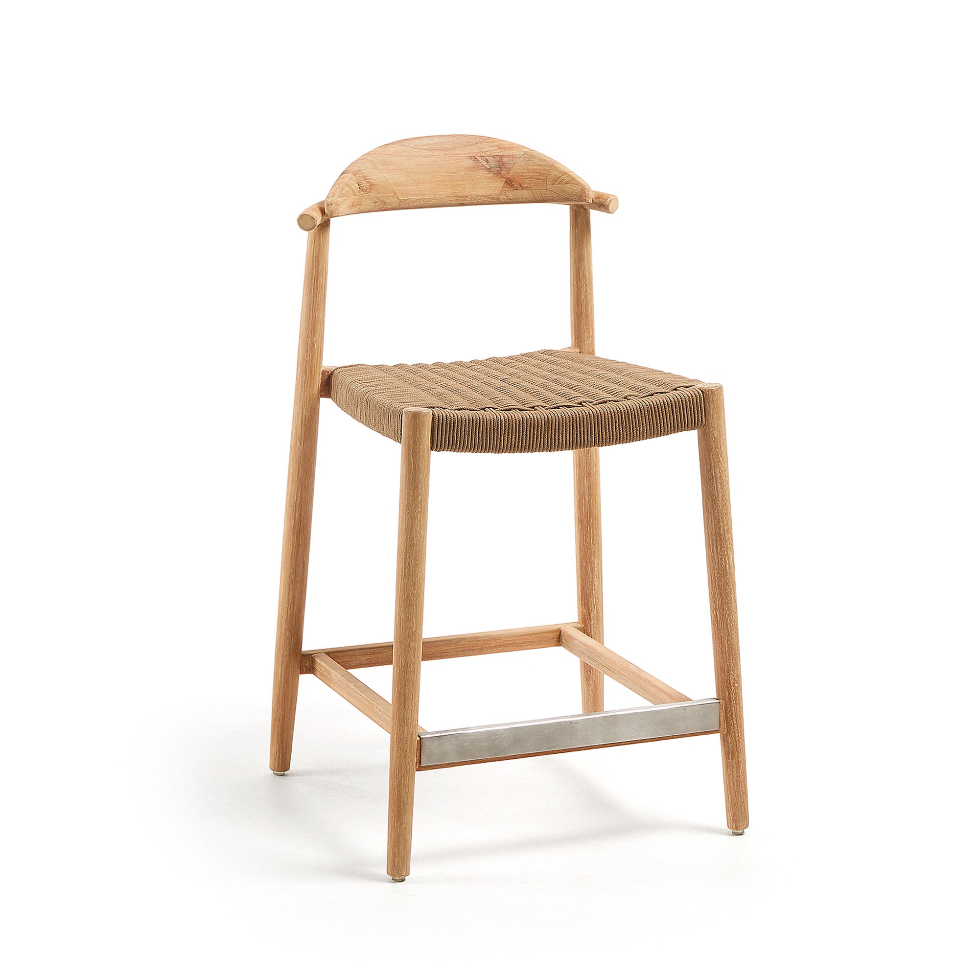 Nina stool in solid acacia wood height 62 cm - Product Image
