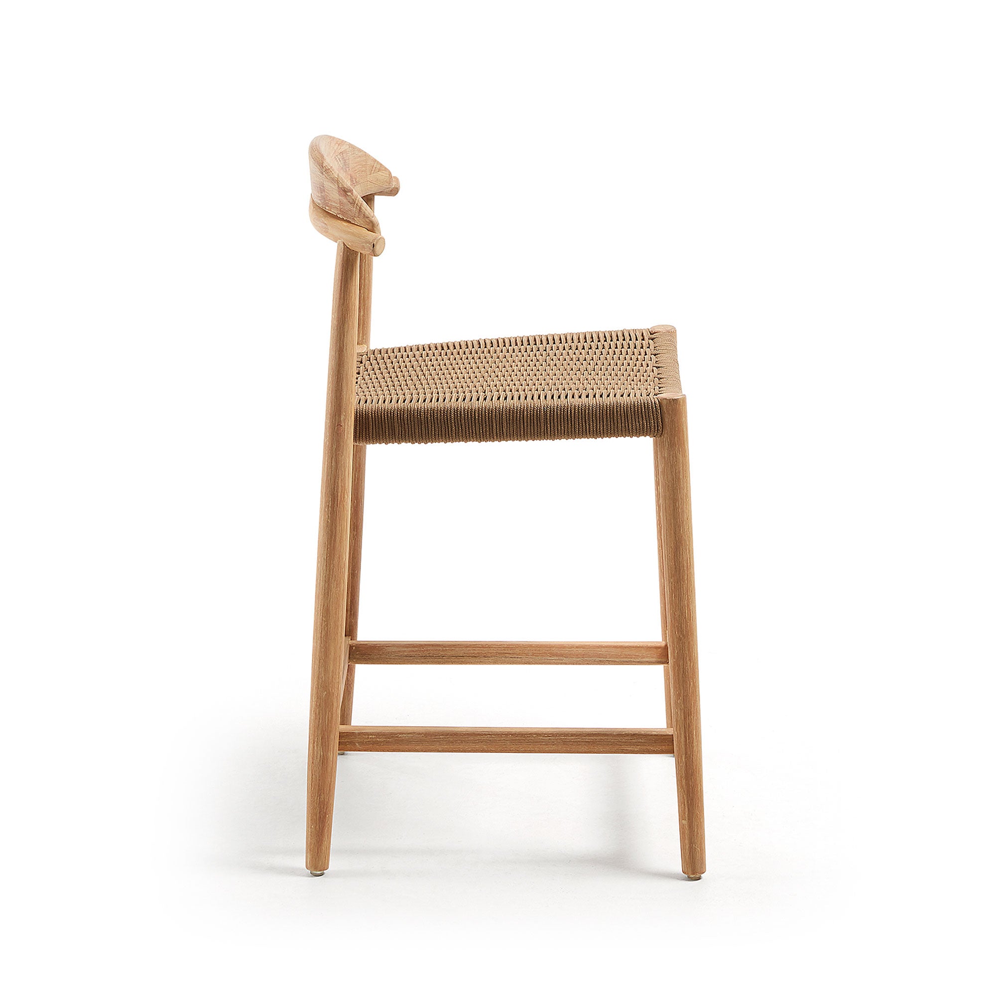 Nina stool in solid acacia wood height 62 cm - Product Image