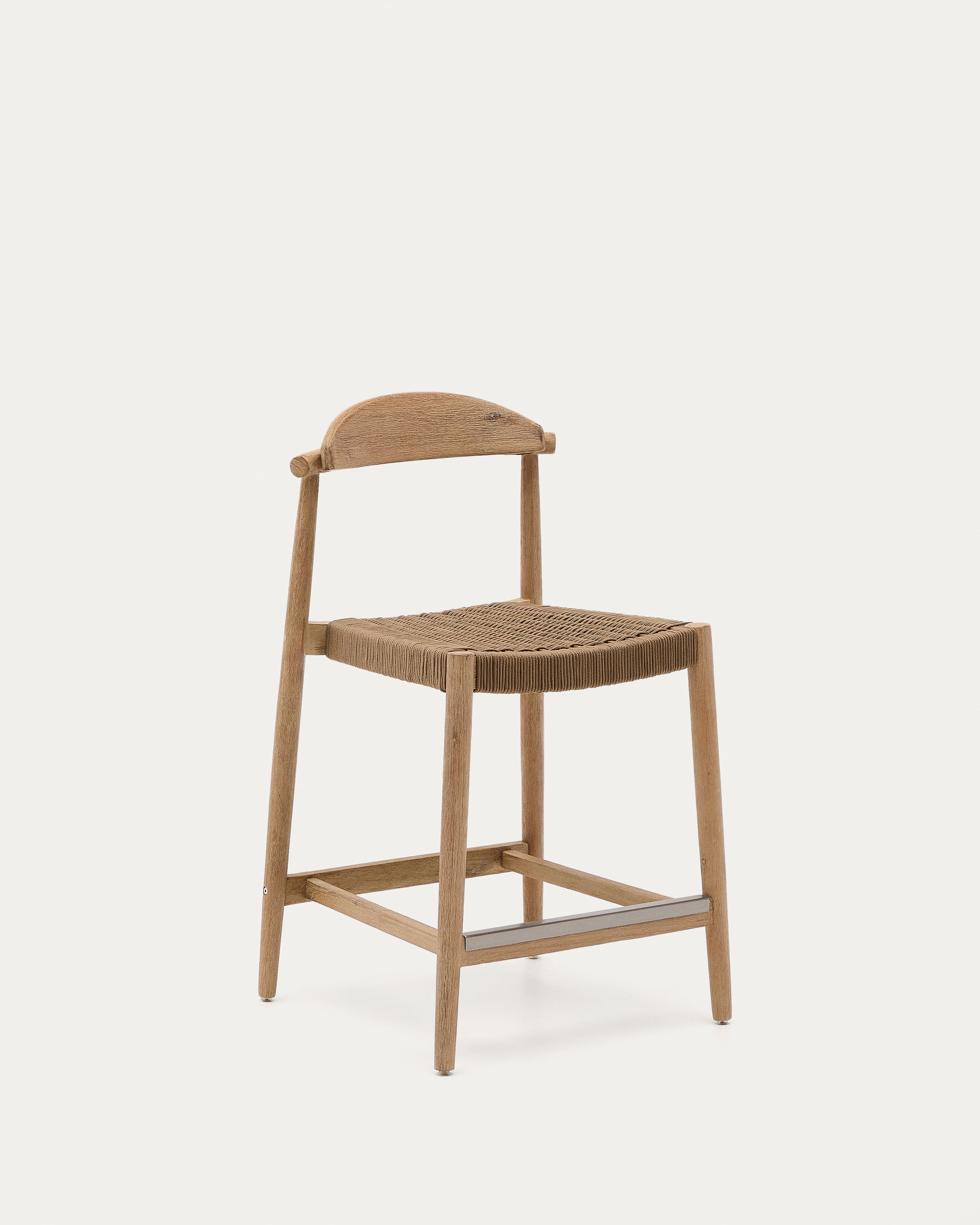 Nina stool in solid acacia wood height 62 cm - Product View