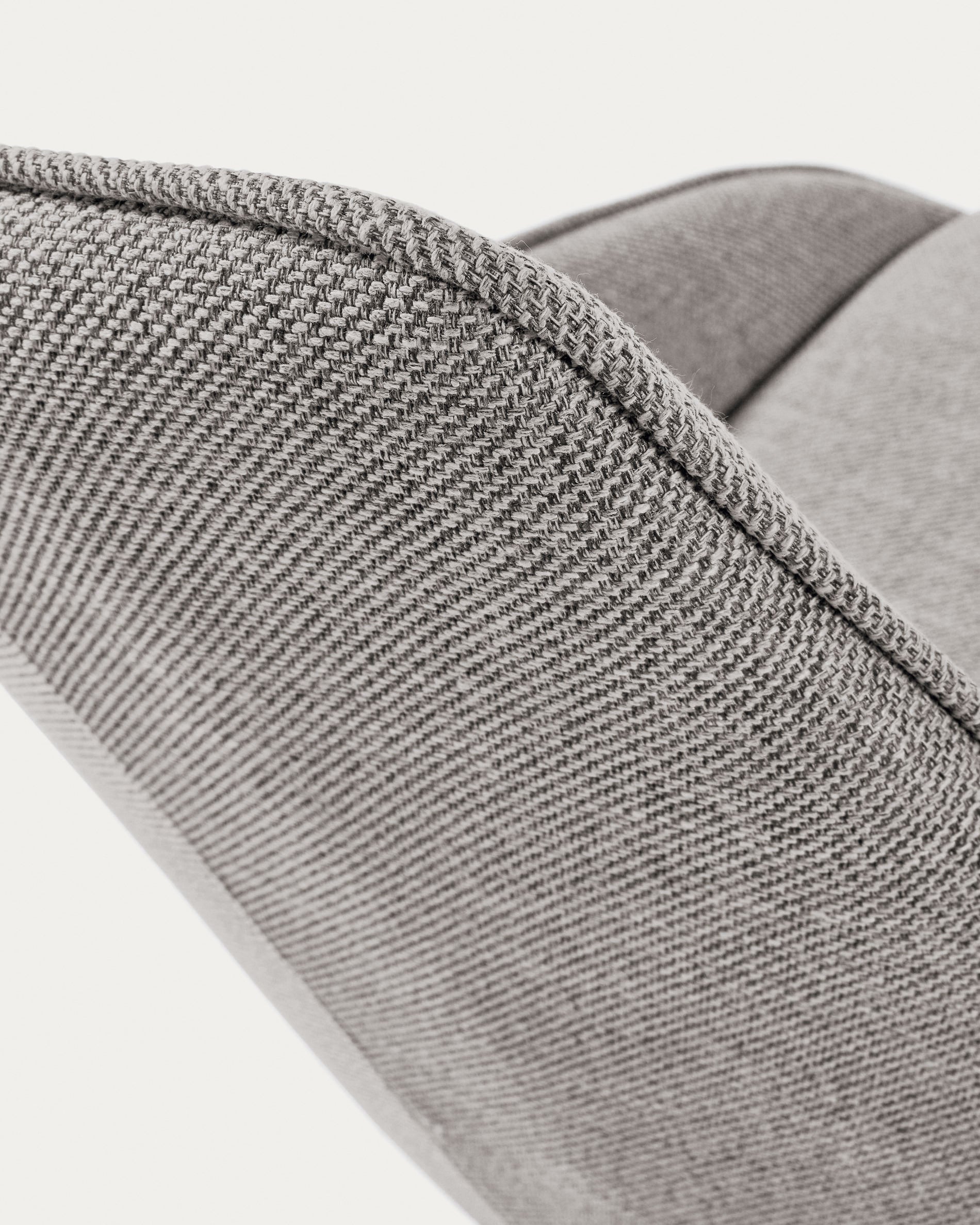Jenna light grey swivel chair with steel legs with black finish FSC 100% - Detail