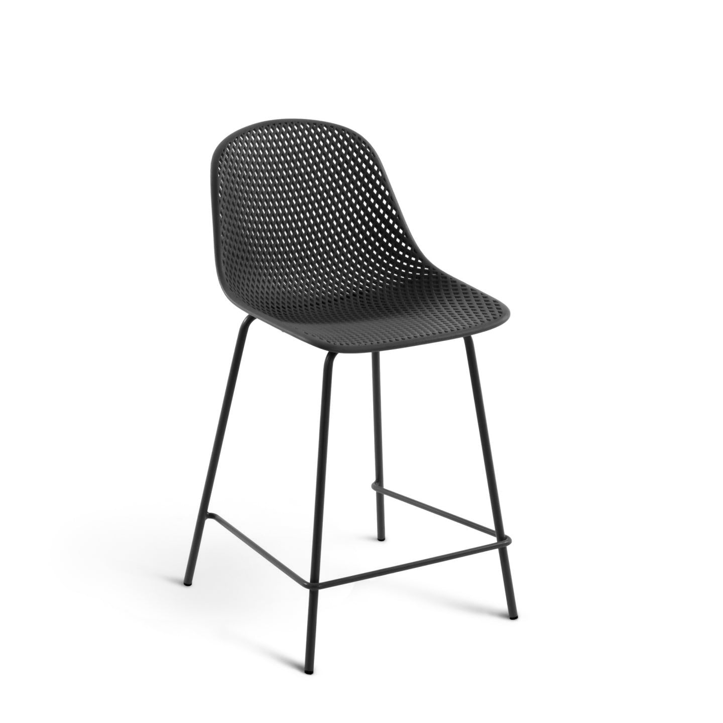Quinby outdoor stool in grey, height 65 cm - Product Image