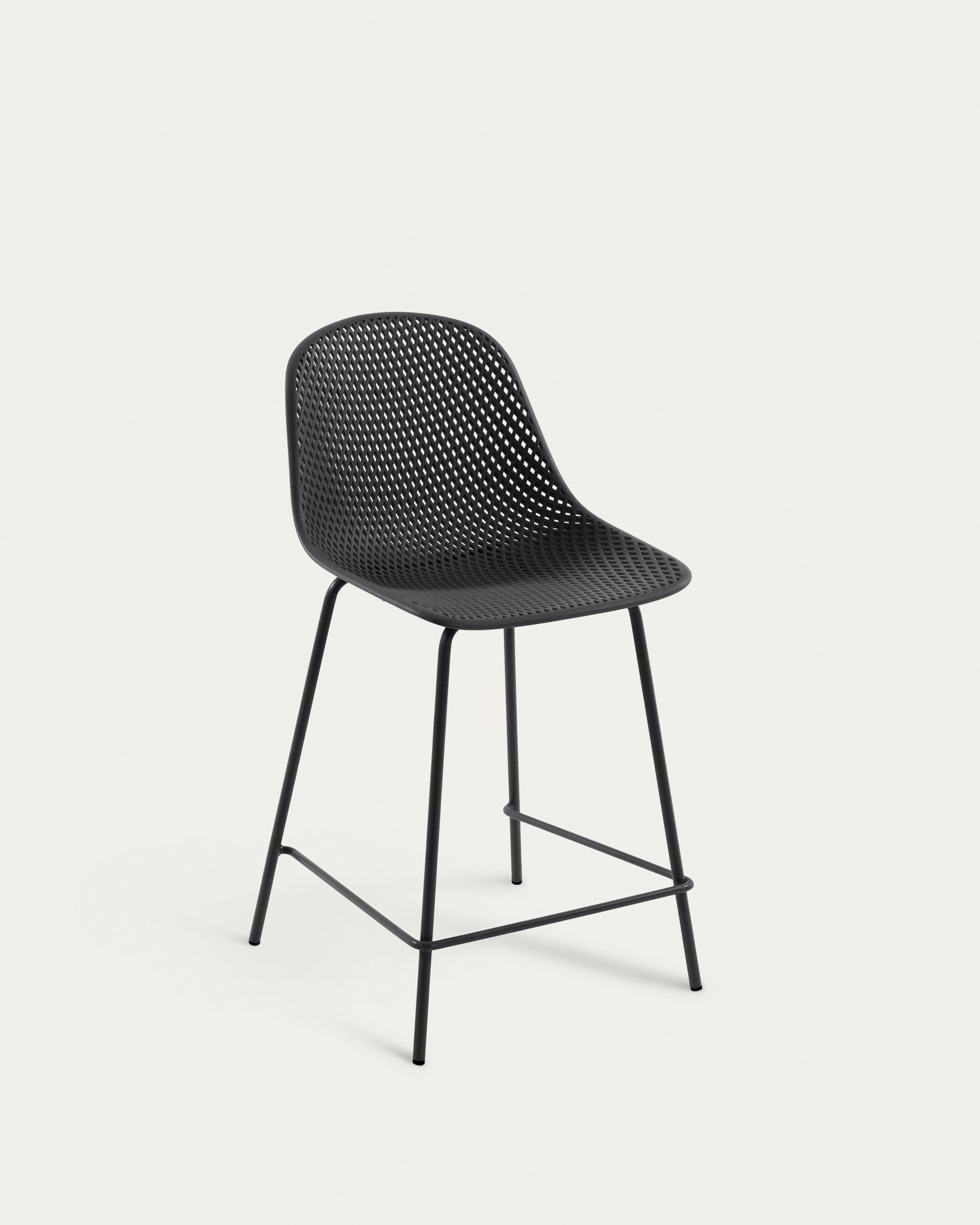 Quinby outdoor stool in grey, height 65 cm - Product View