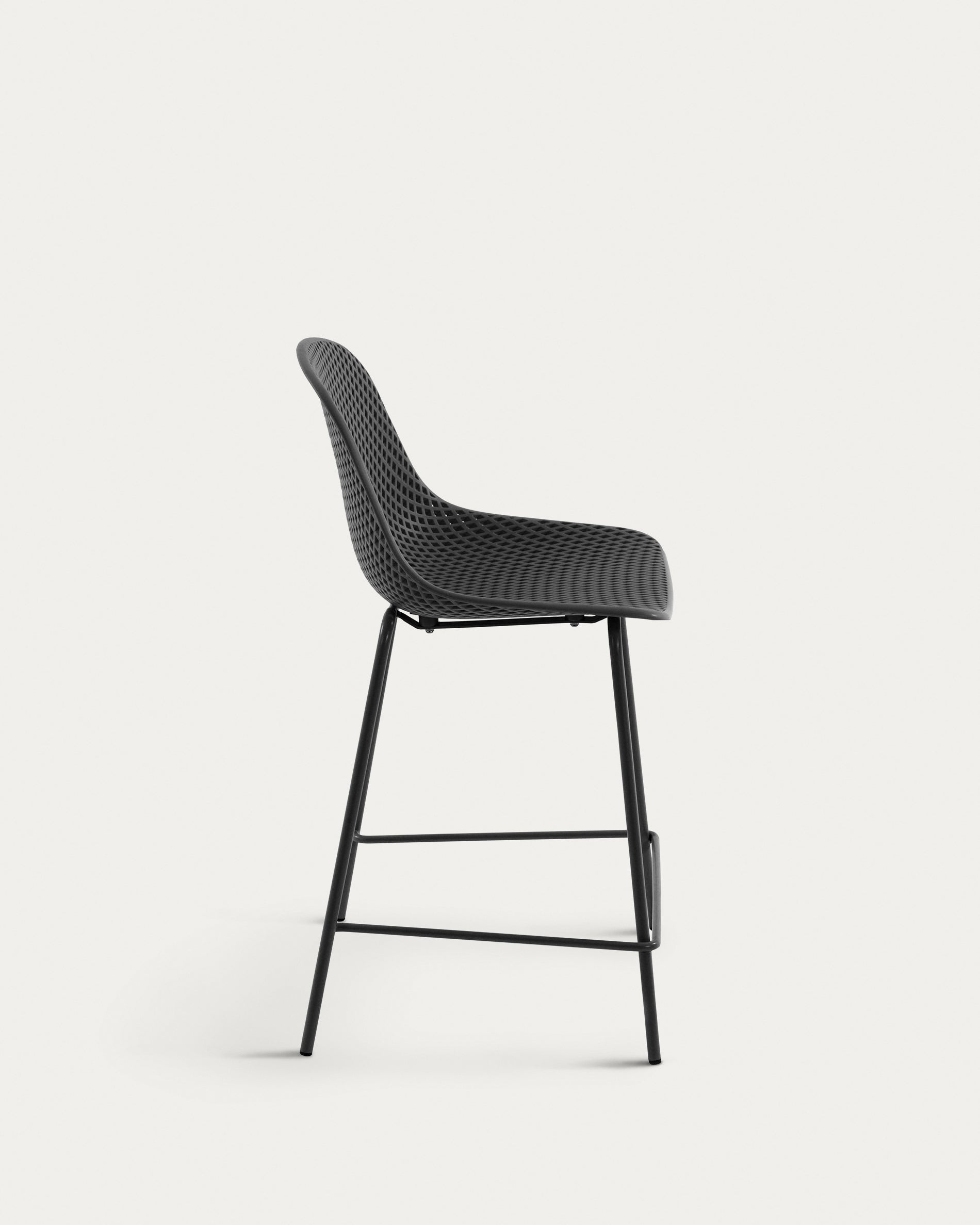 Quinby outdoor stool in grey, height 65 cm - Product View