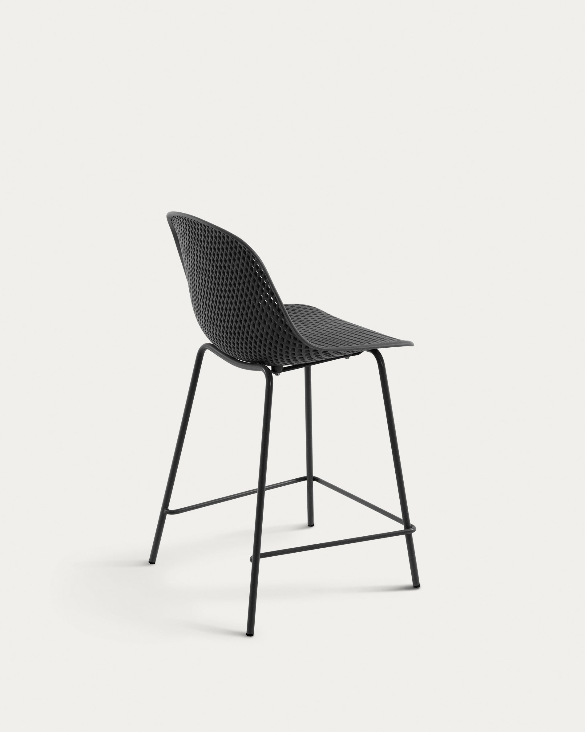 Quinby outdoor stool in grey, height 65 cm - Product View