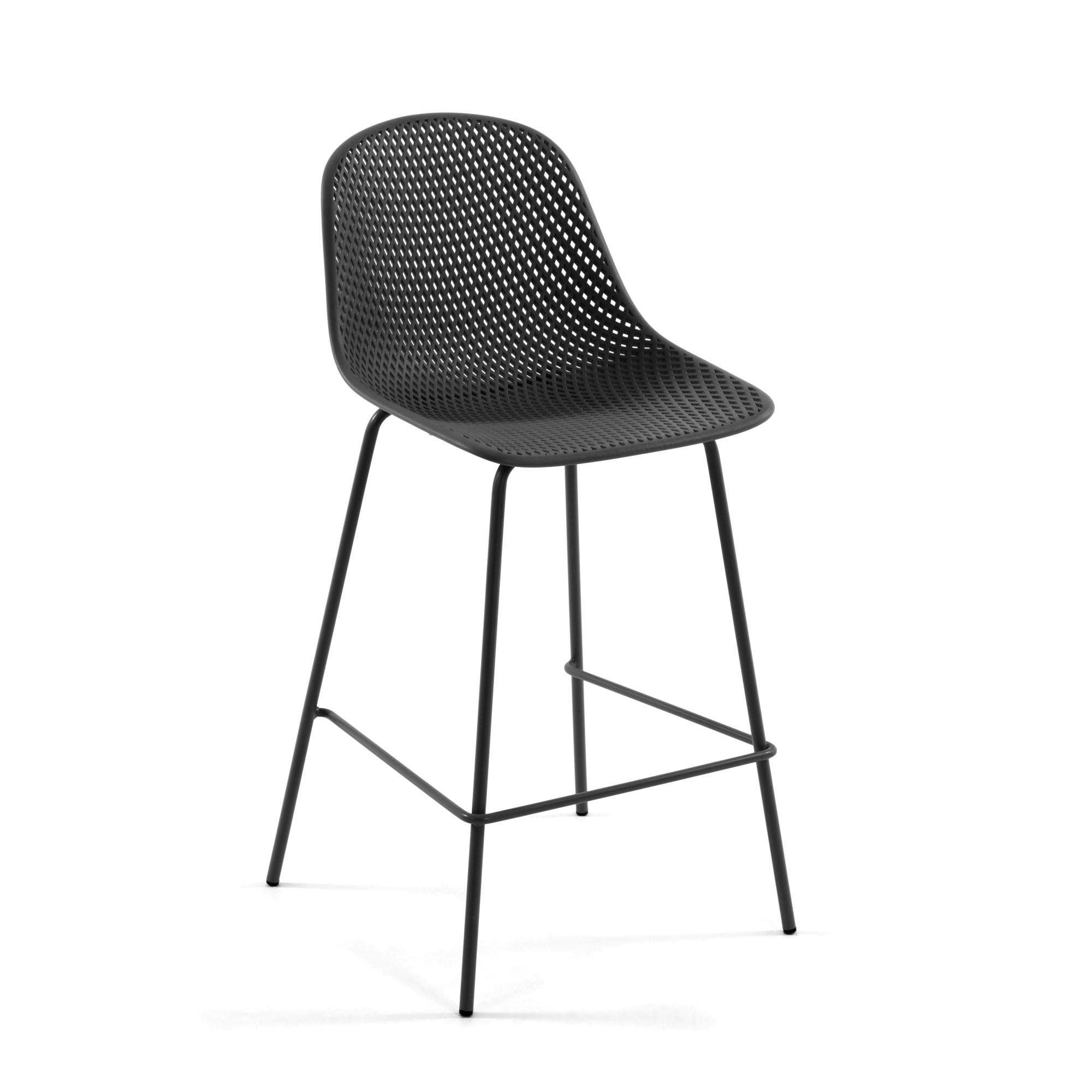 Quinby outdoor stool in grey, height 75 cm - Product Image