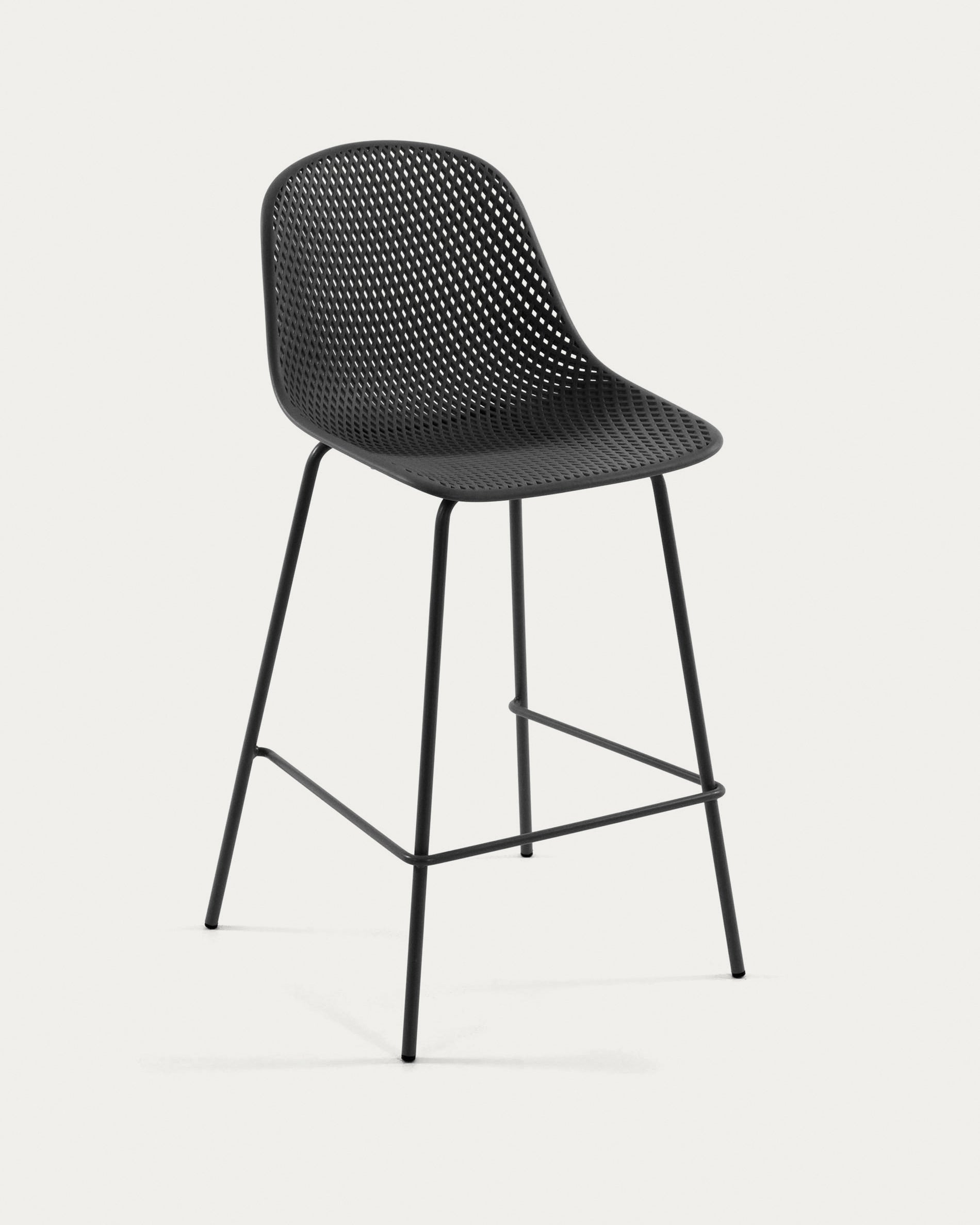 Quinby outdoor stool in grey, height 75 cm - Product View