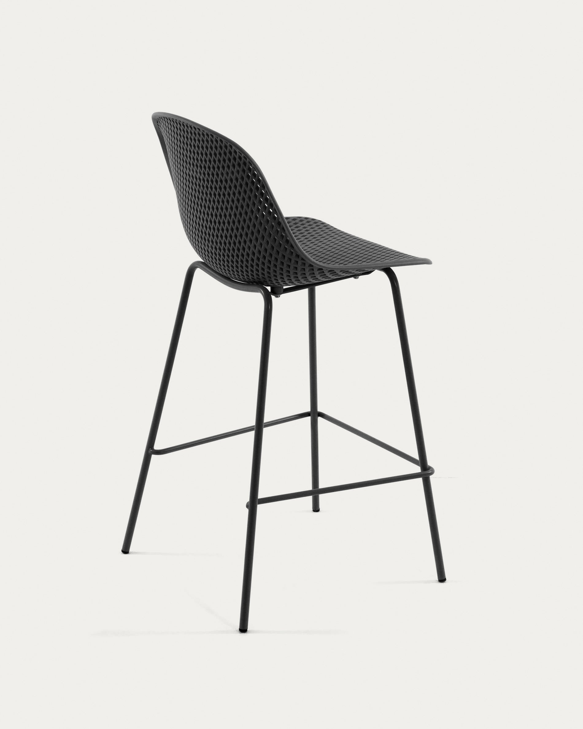 Quinby outdoor stool in grey, height 75 cm - Product View