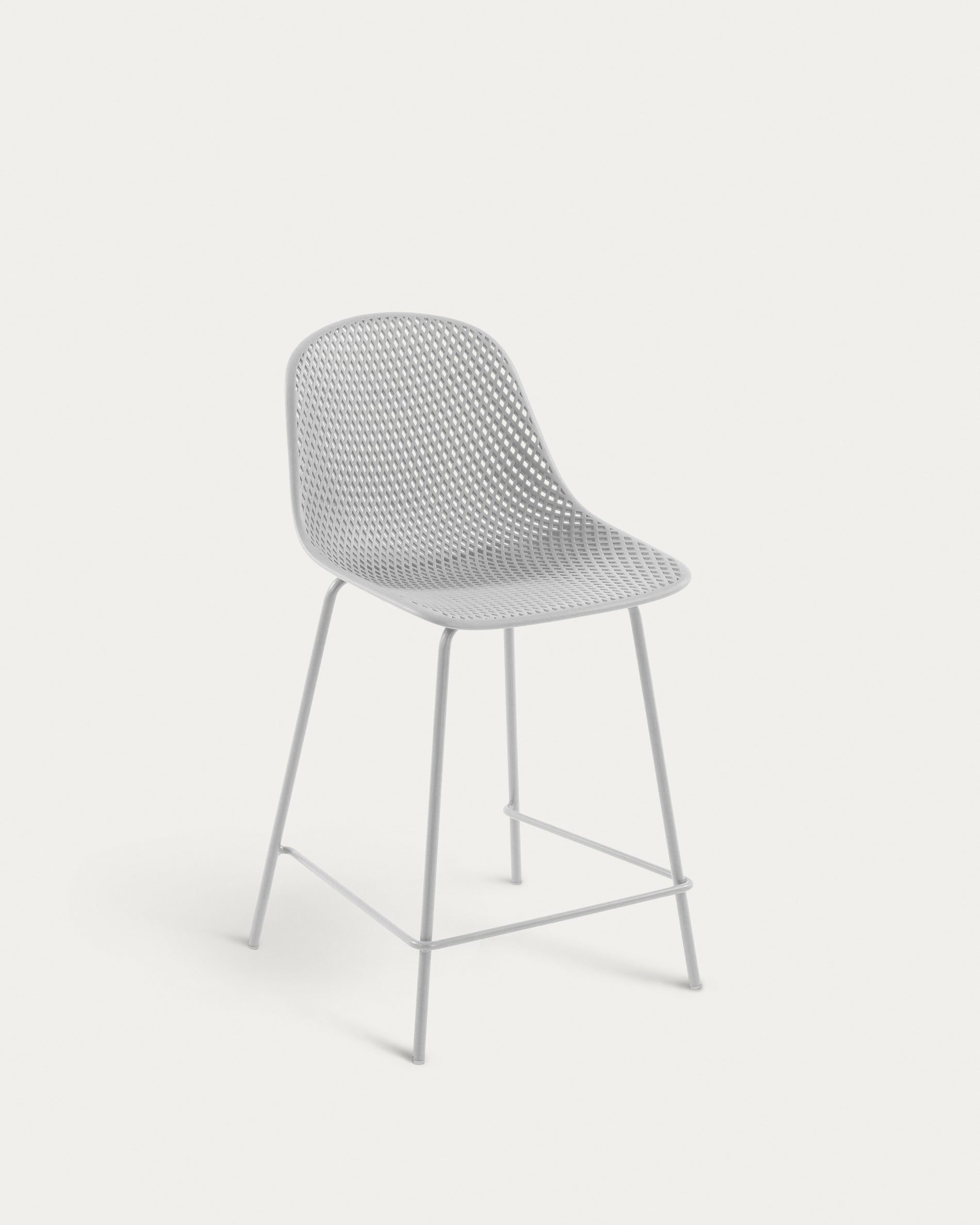 Quinby outdoor stool in white, height 65 cm - Product View