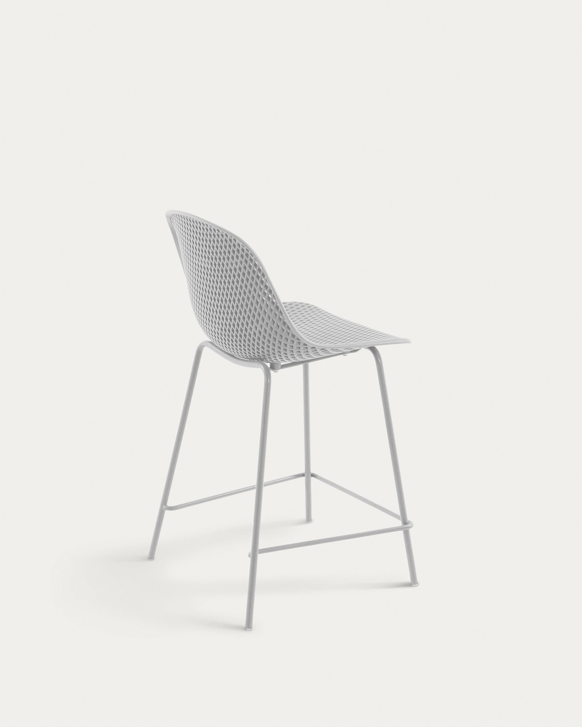 Quinby outdoor stool in white, height 65 cm - Product View