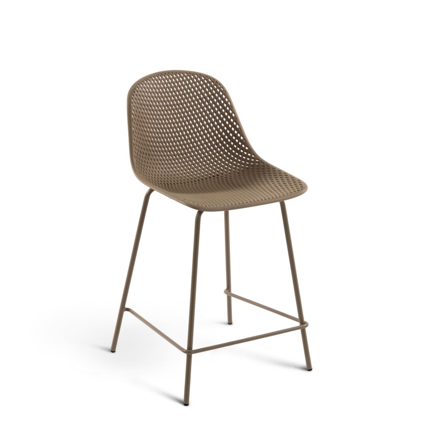Quinby outdoor stool in beige, height 65 cm - Product Image