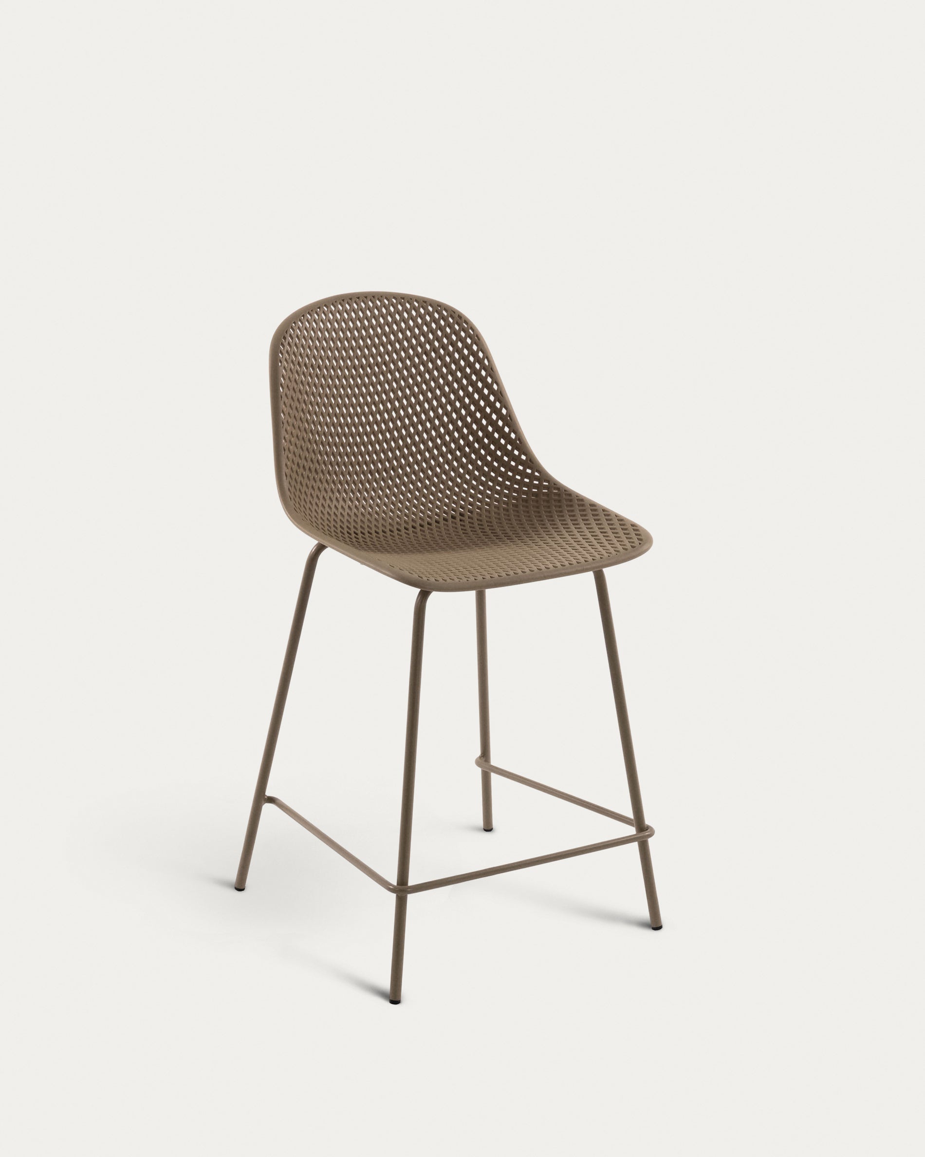 Quinby outdoor stool in beige, height 65 cm - Product View