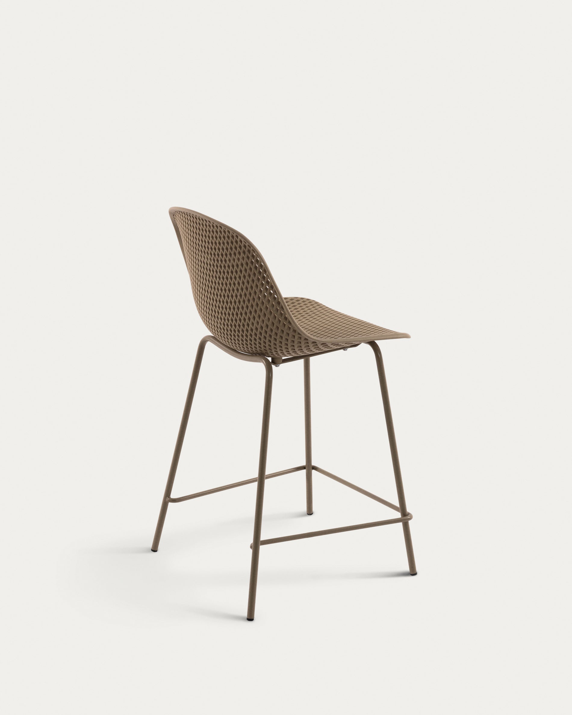 Quinby outdoor stool in beige, height 65 cm - Product View