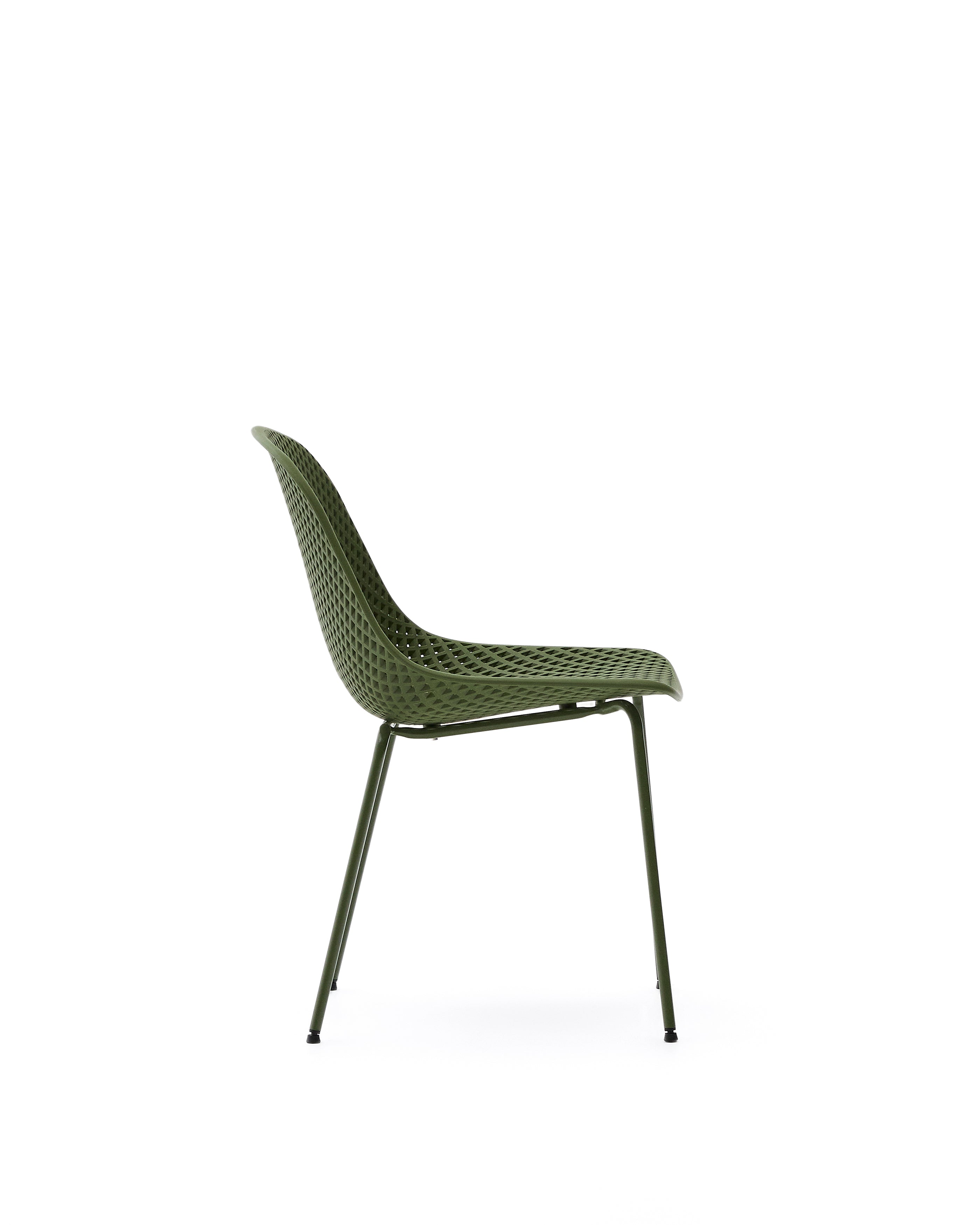 Quinby outdoor chair with green steel legs - Product Image