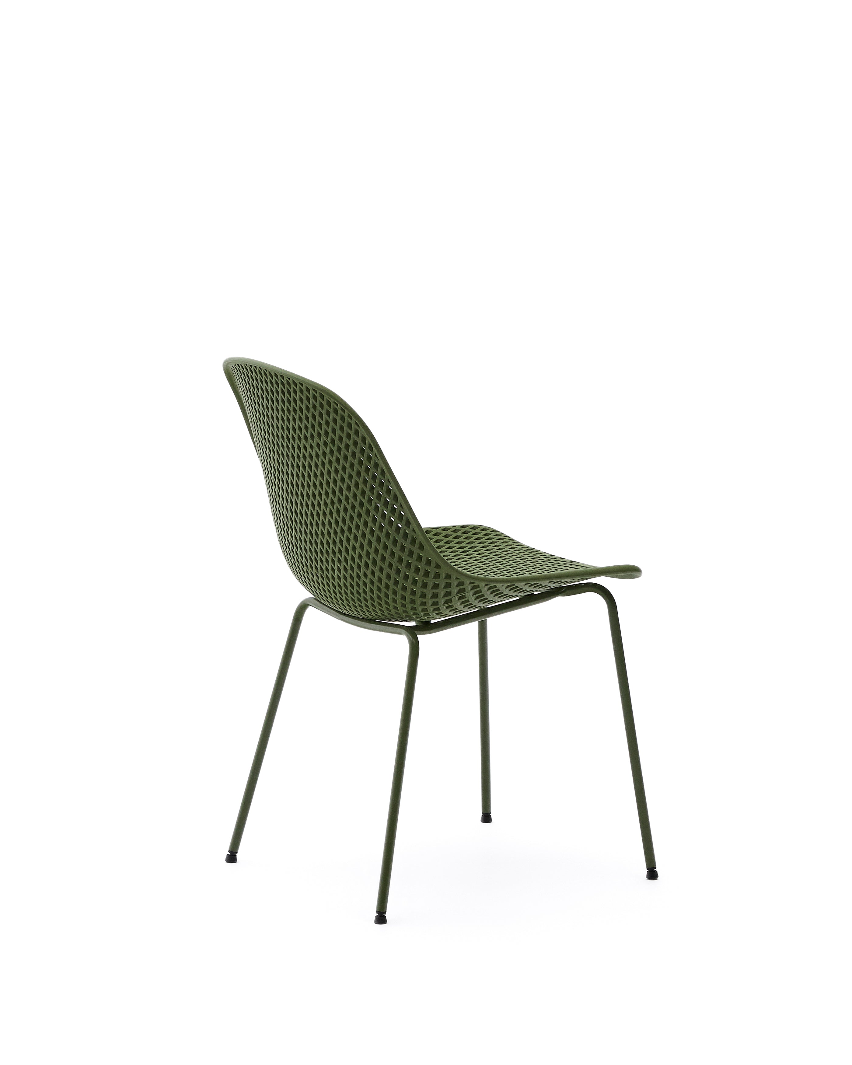 Quinby outdoor chair with green steel legs - Product Image