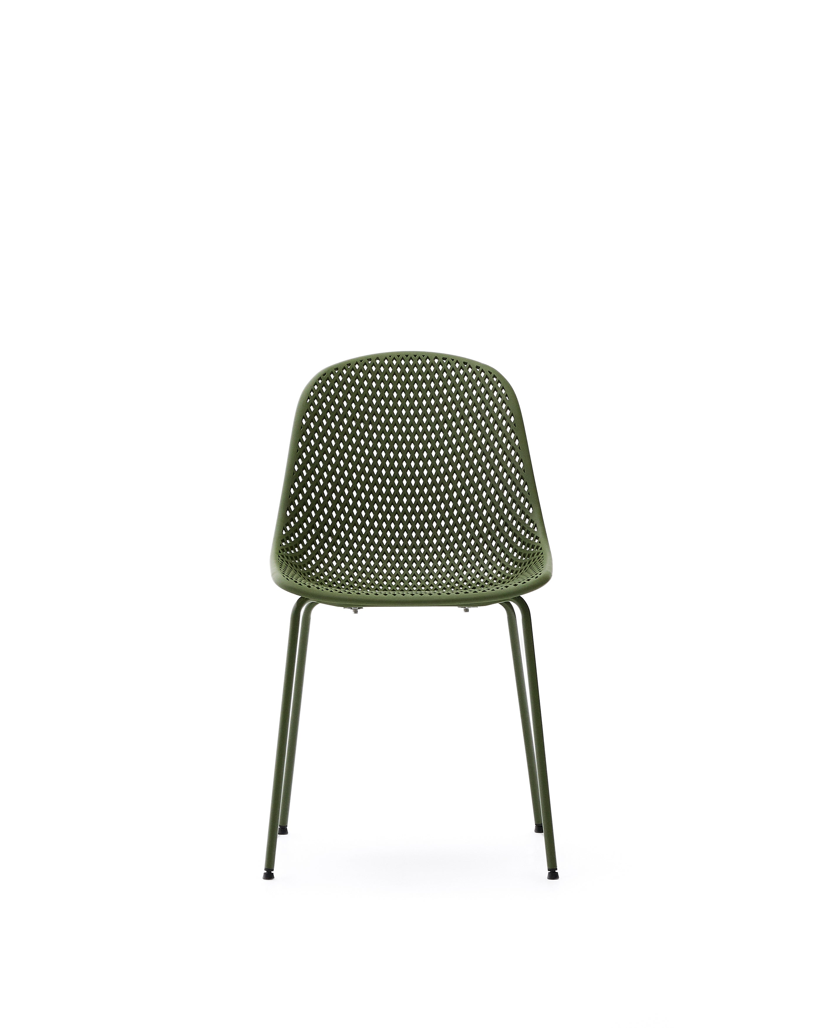 Quinby outdoor chair with green steel legs - Product Image