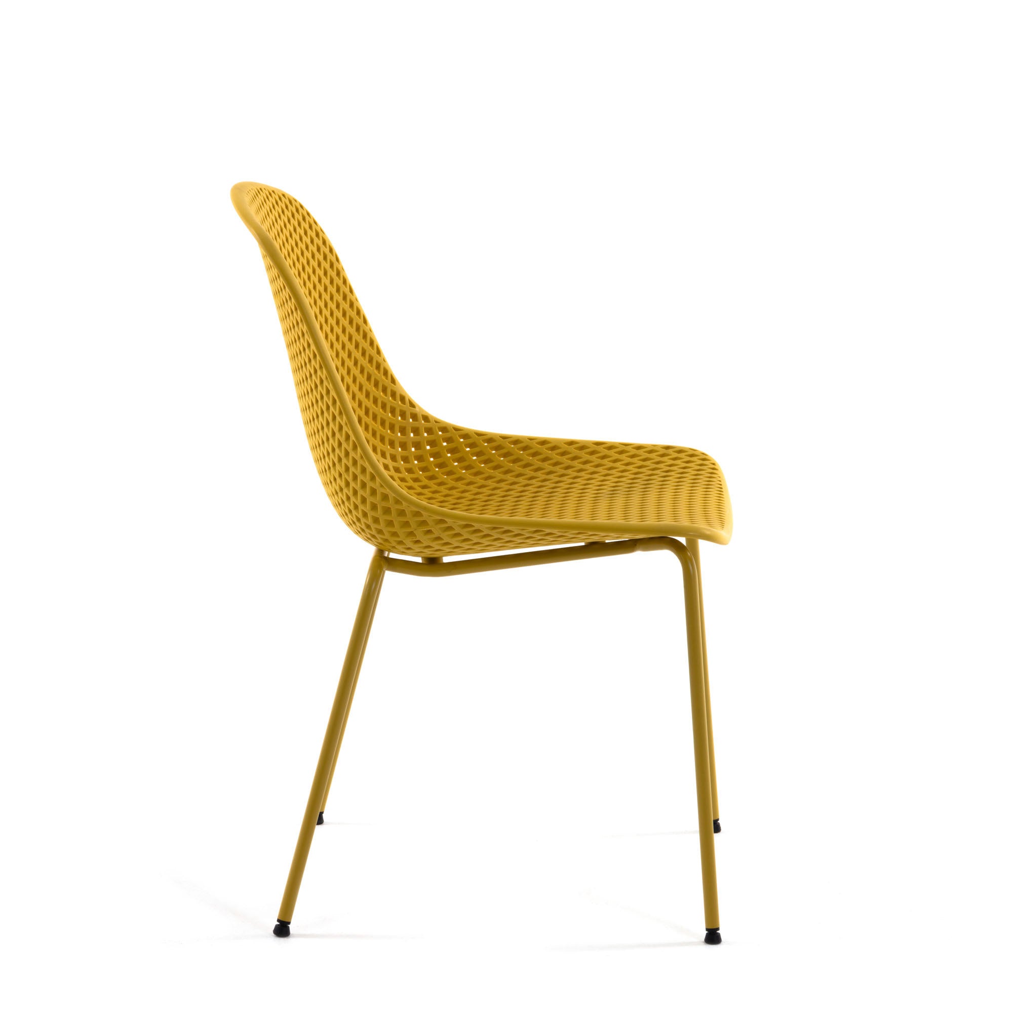 Quinby outdoor dining chair in yellow - Product Image
