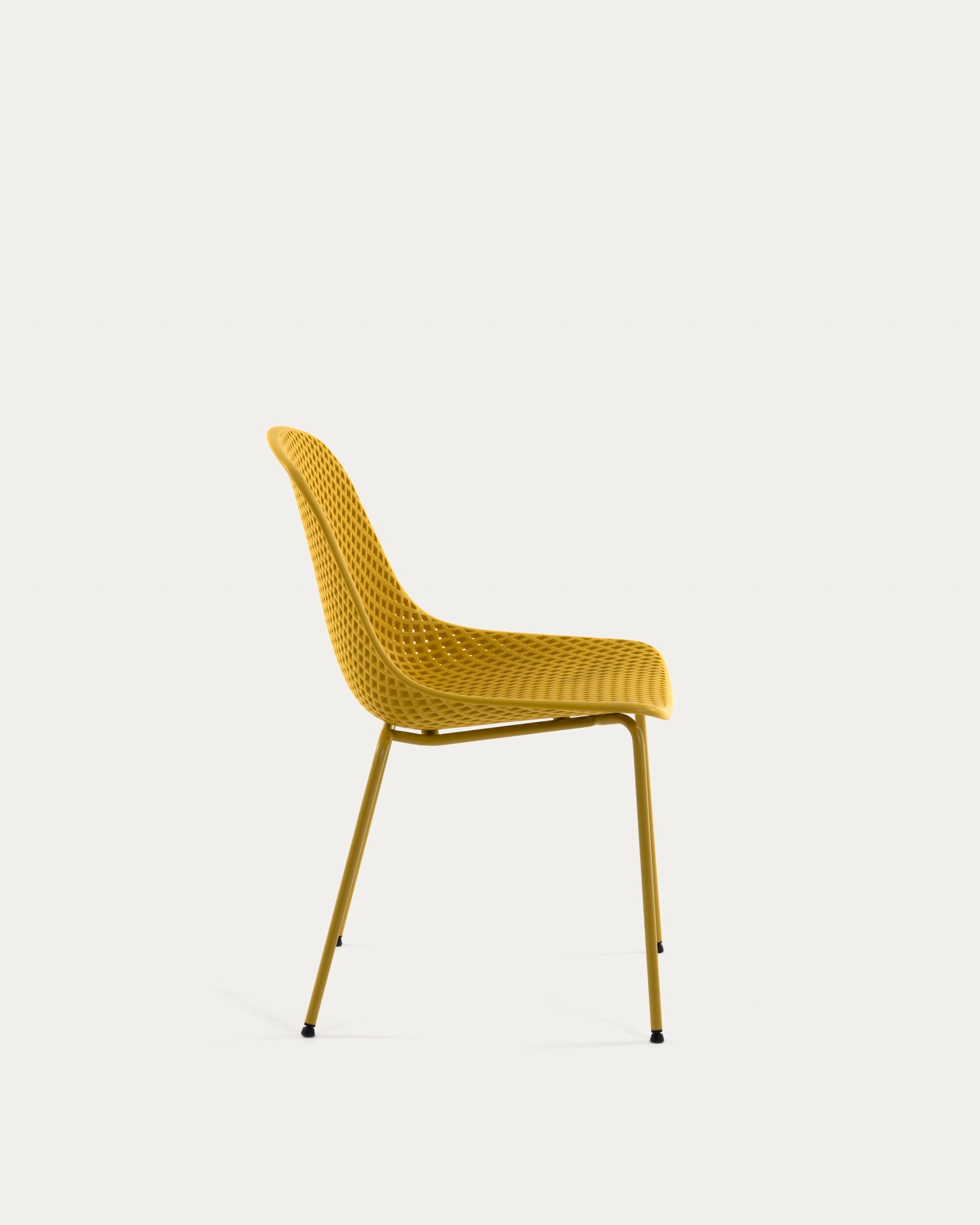 Quinby outdoor dining chair in yellow - Product View