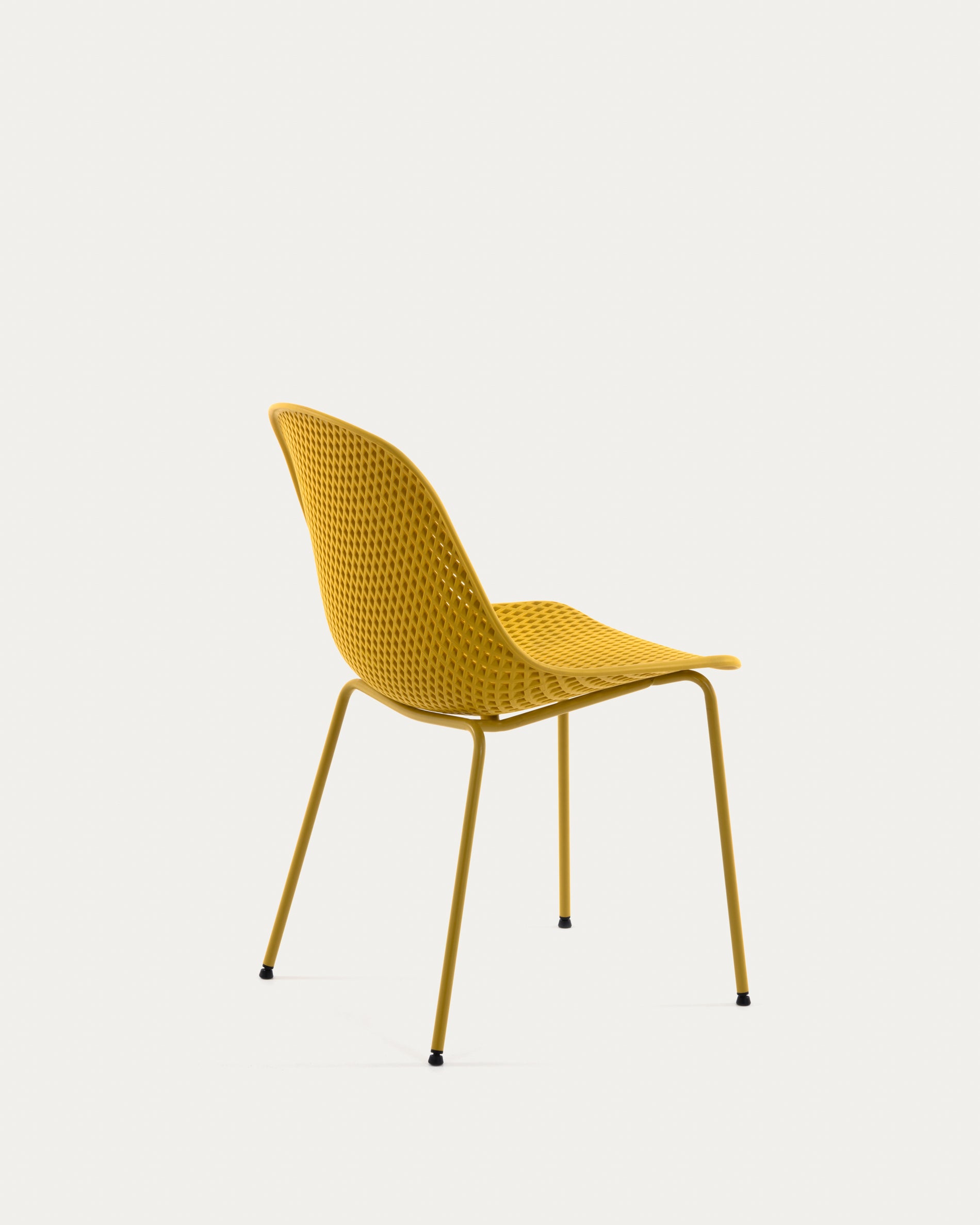 Quinby outdoor dining chair in yellow - Product View