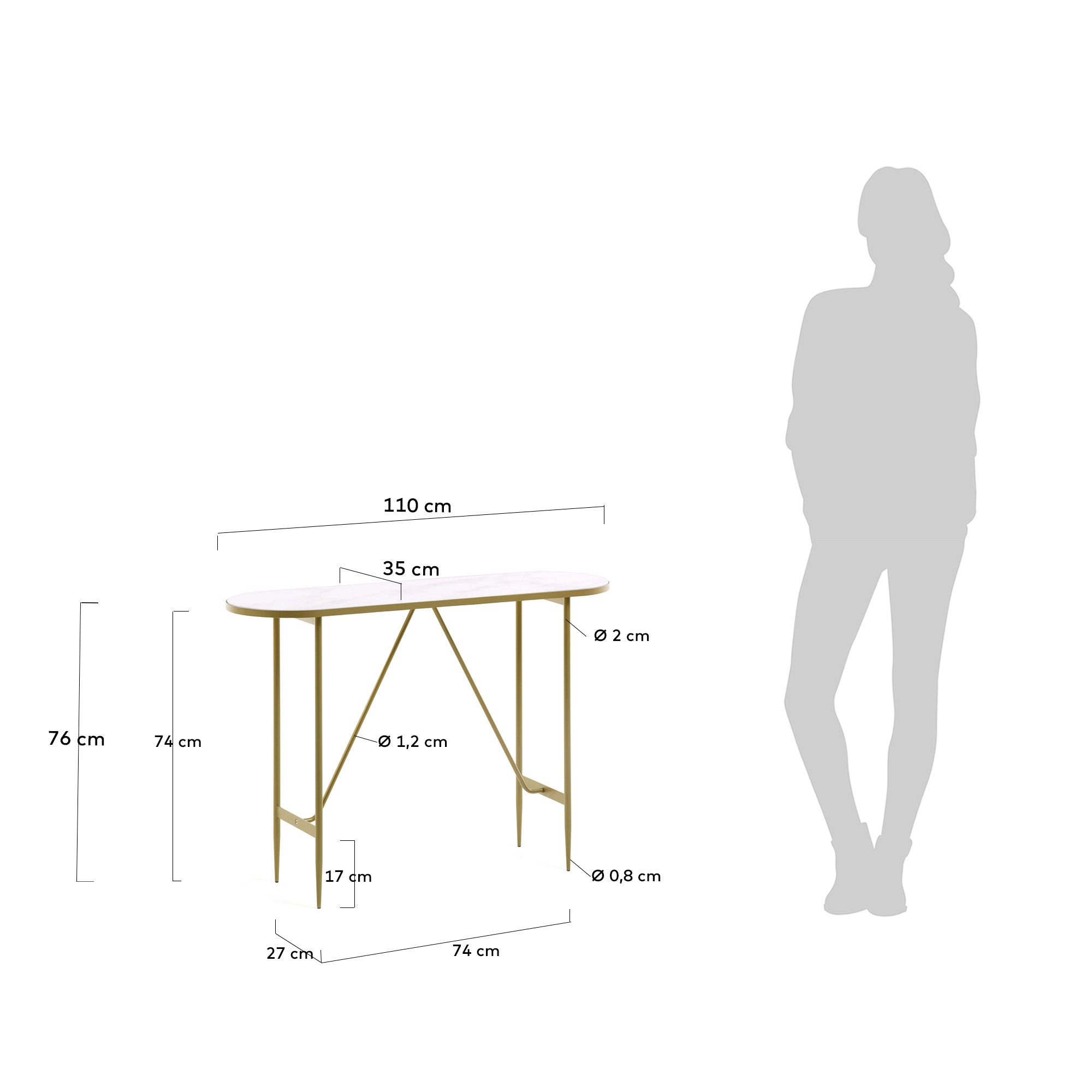 Elisenda console 110 x 76 cm - Measurements