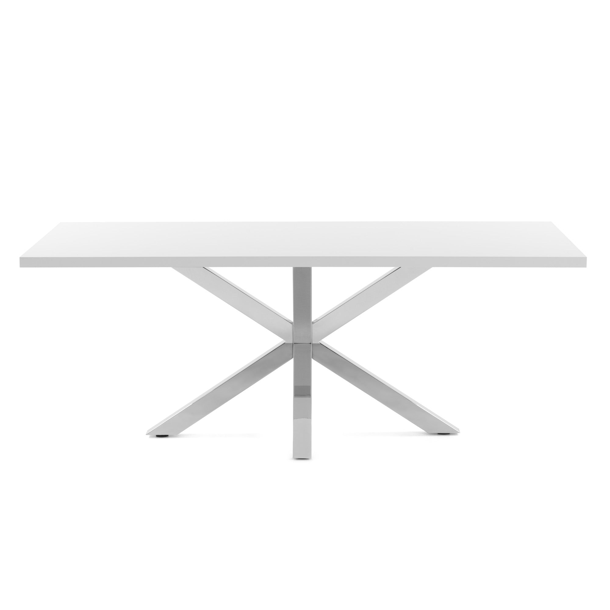 Argo table 160 cm white melamine stainless steel legs - Product Image